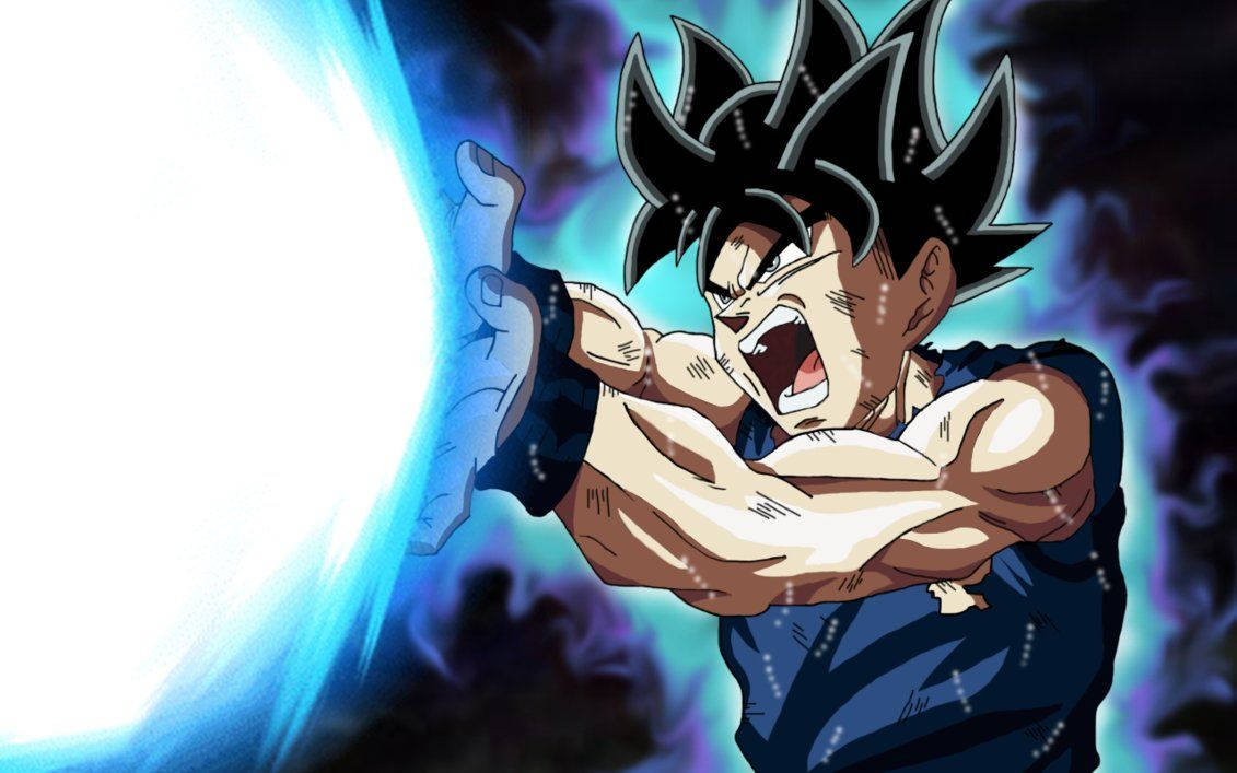 Fondo de pantalla de Son Goku cargando su Kamehameha.