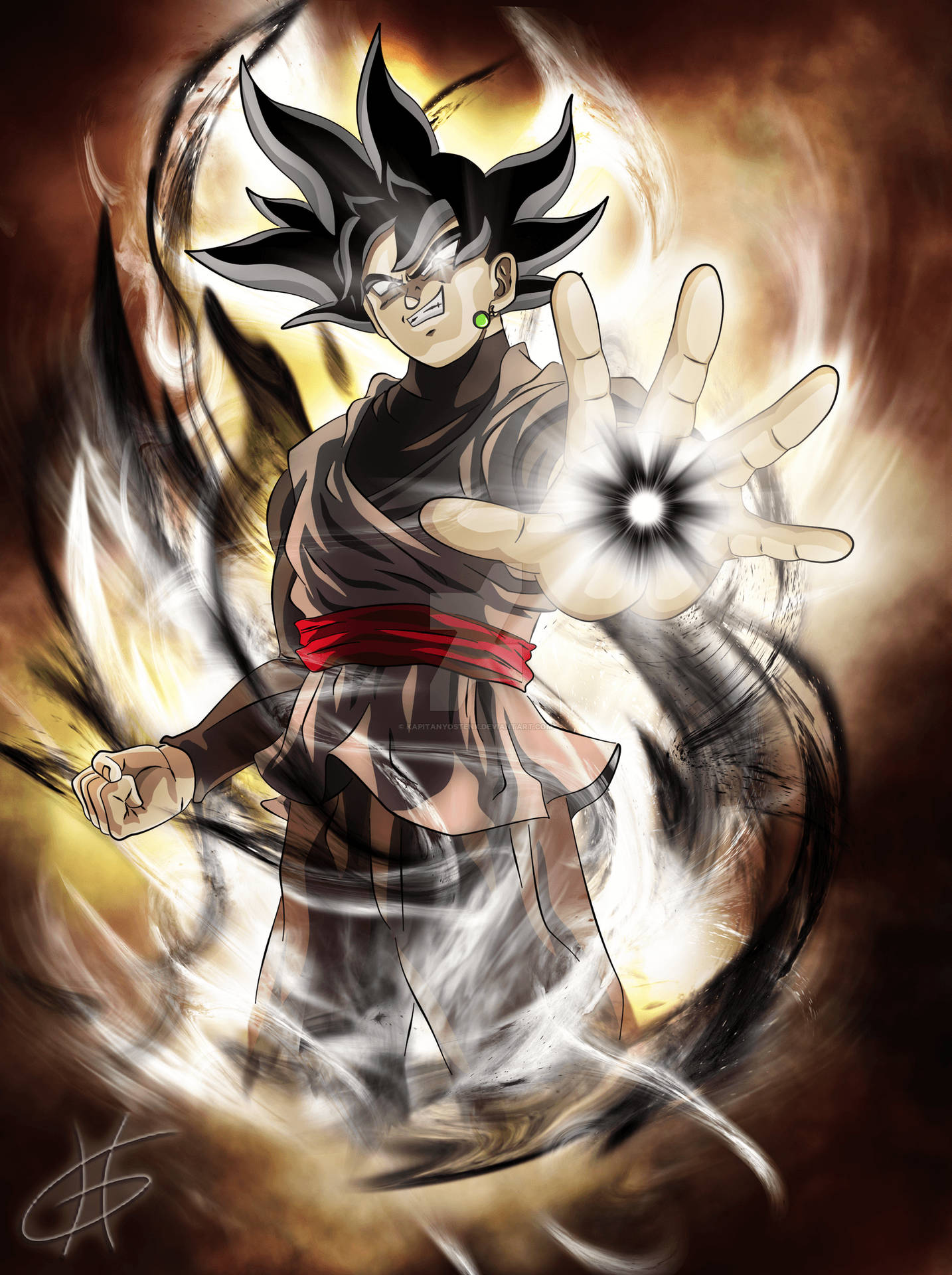 Fondo de pantalla de Goku en modo Saiyan negro.