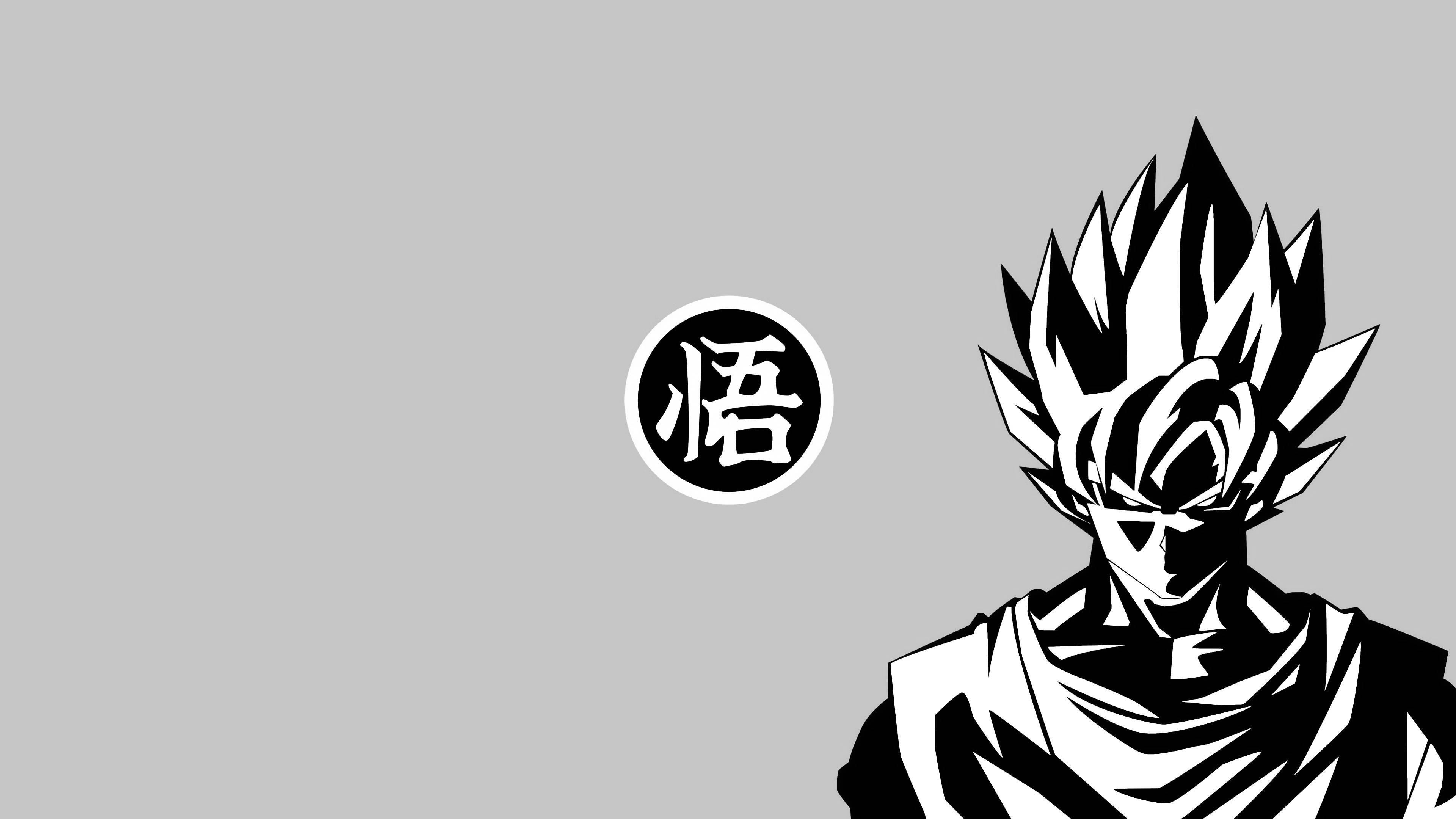 Goku Enojado en Blanco y Negro Fondos de pantalla