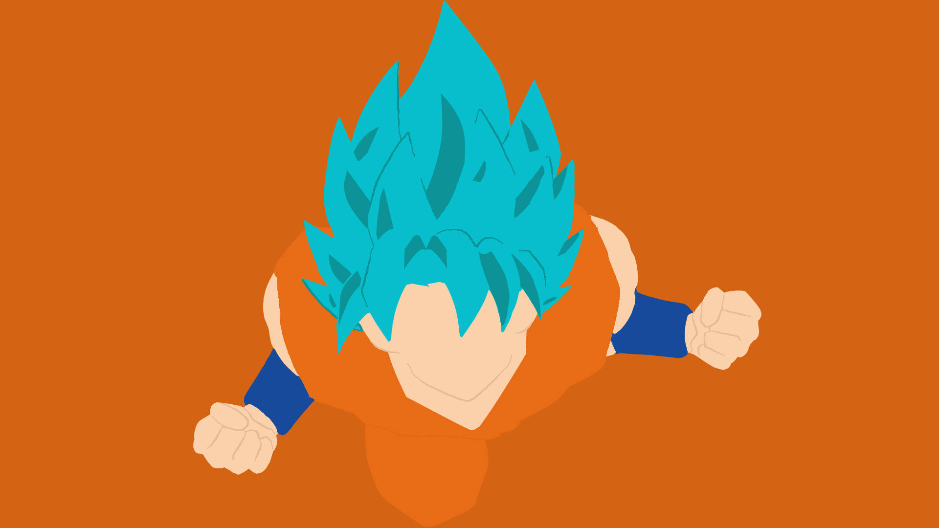 Fondo de pantalla de Goku vector en fondo naranja.