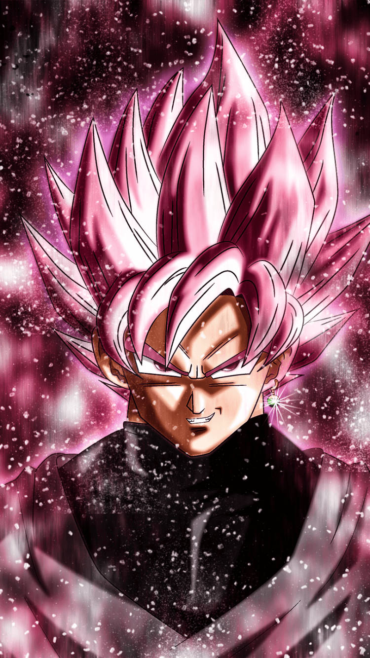 Goku negro con efecto de brillantina rosa Fondos de pantalla