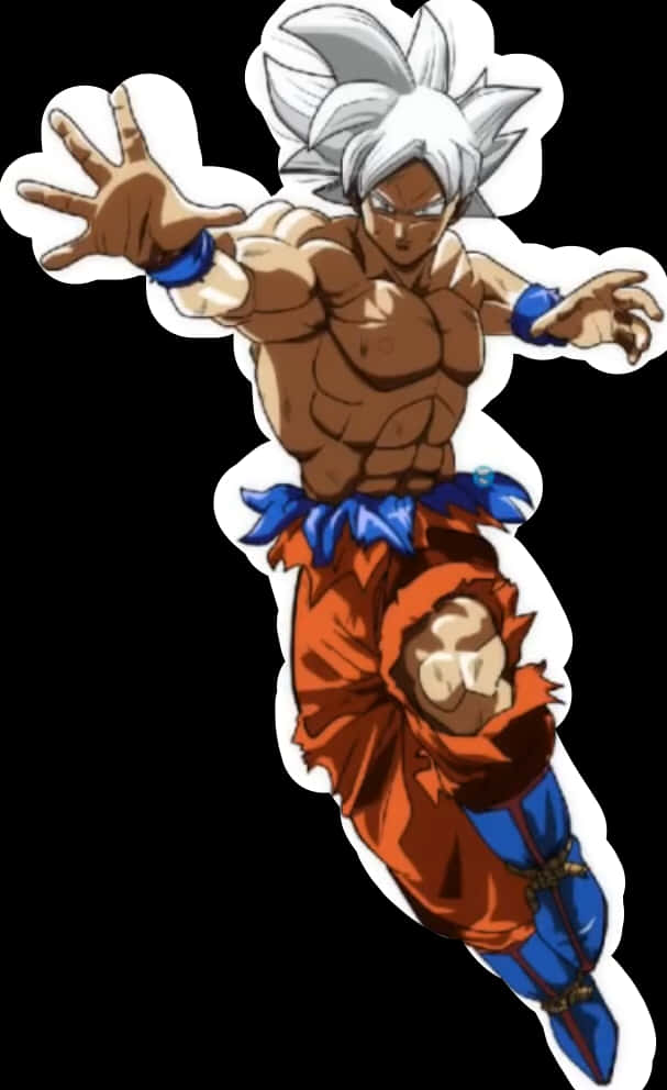 Goku Ultra Instinct en Pose de Acción Fondos de pantalla