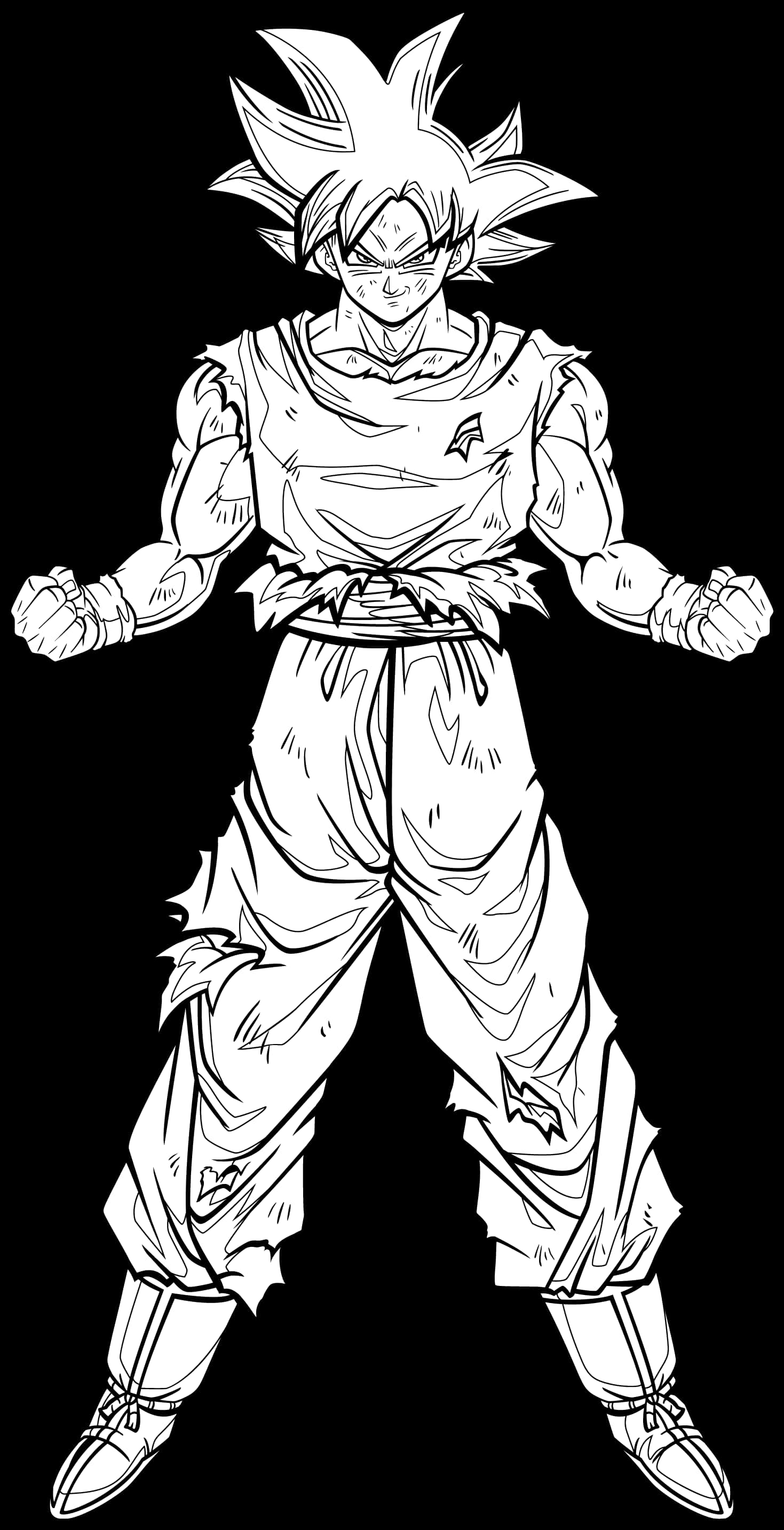 Goku Ultra Instinto Arte de Línea Fondos de pantalla