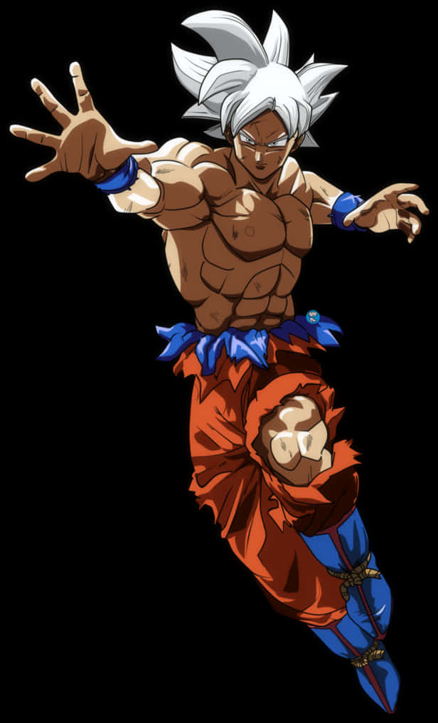 Goku Ultra Instinto en Pose de Acción Fondos de pantalla