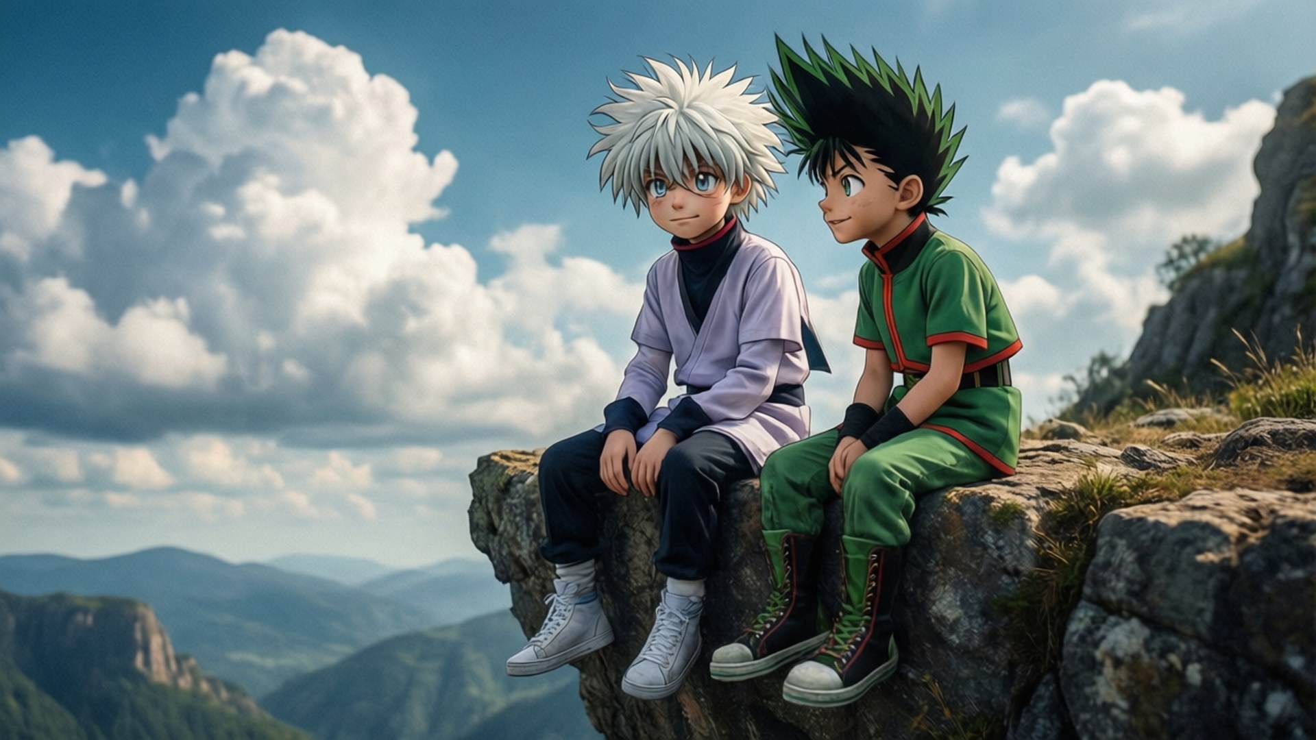 Gon y Killua Mirando las Nubes Fondos de pantalla