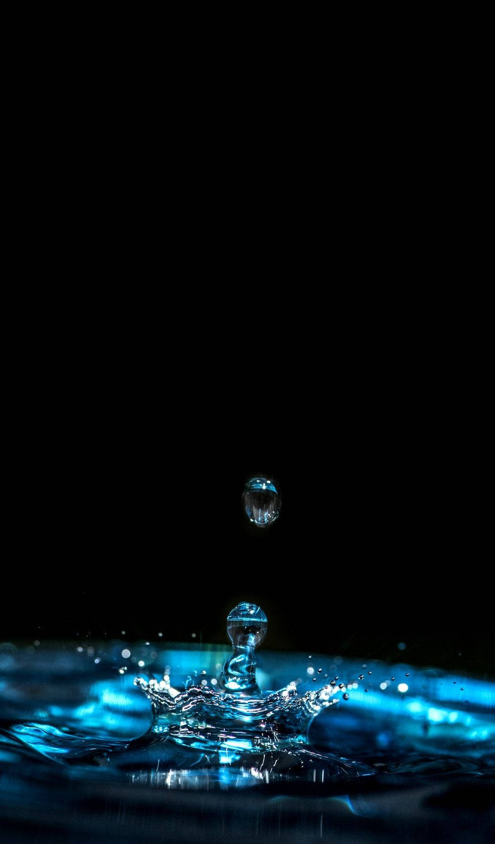 Gota de Agua Azul Oscuro Estética HD Fondos de pantalla