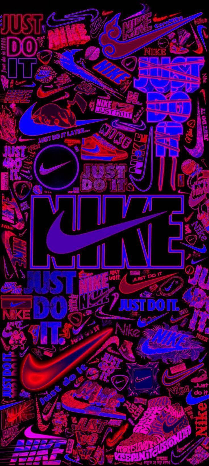 Graffiti Nike Rojo y Púrpura Neón Fondos de pantalla