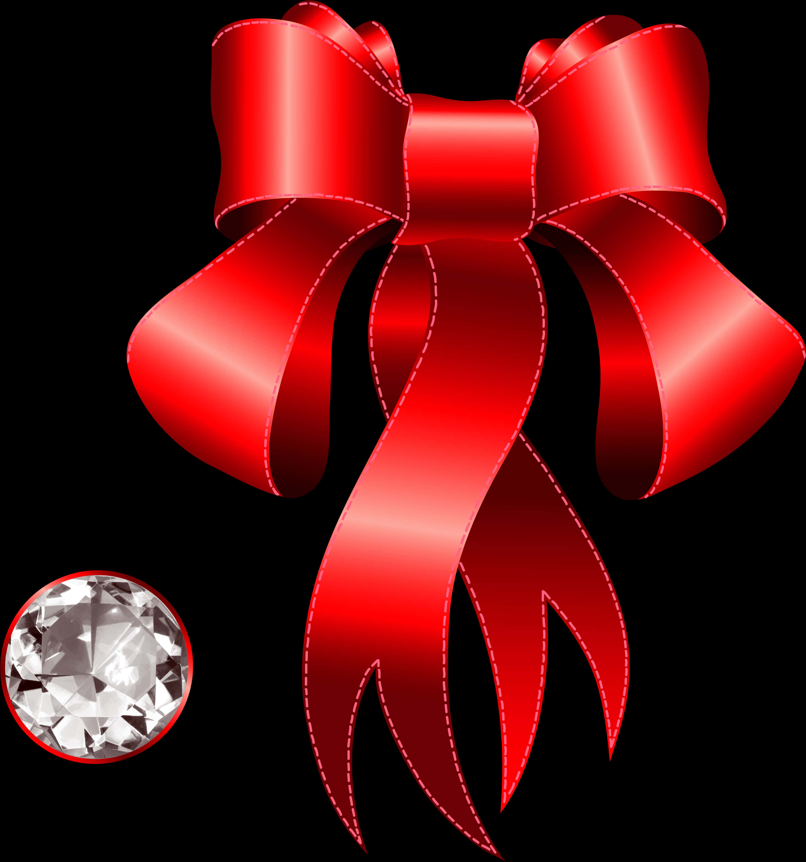 Gráfico de Diamante con Listón Rojo Fondos de pantalla