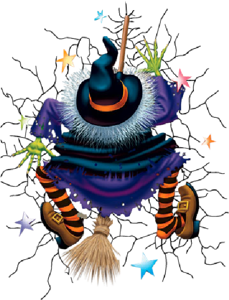 Gráfico de Halloween de Bruja Caprichosa Estrellada Fondos de pantalla