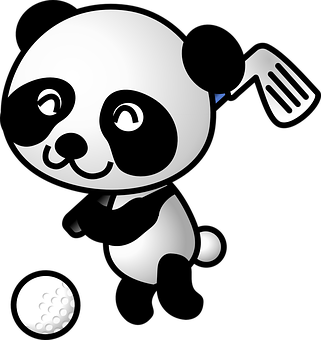 Gráfico de panda caricatura golfista Fondos de pantalla
