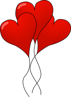 Gráfico de Tres Corazones Rojos Fondos de pantalla