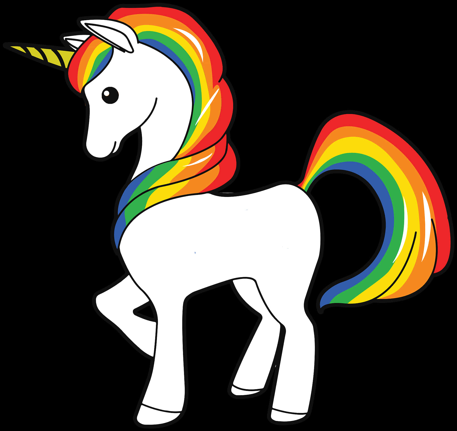Gráfico de Unicornio con Melena Arcoíris Fondos de pantalla
