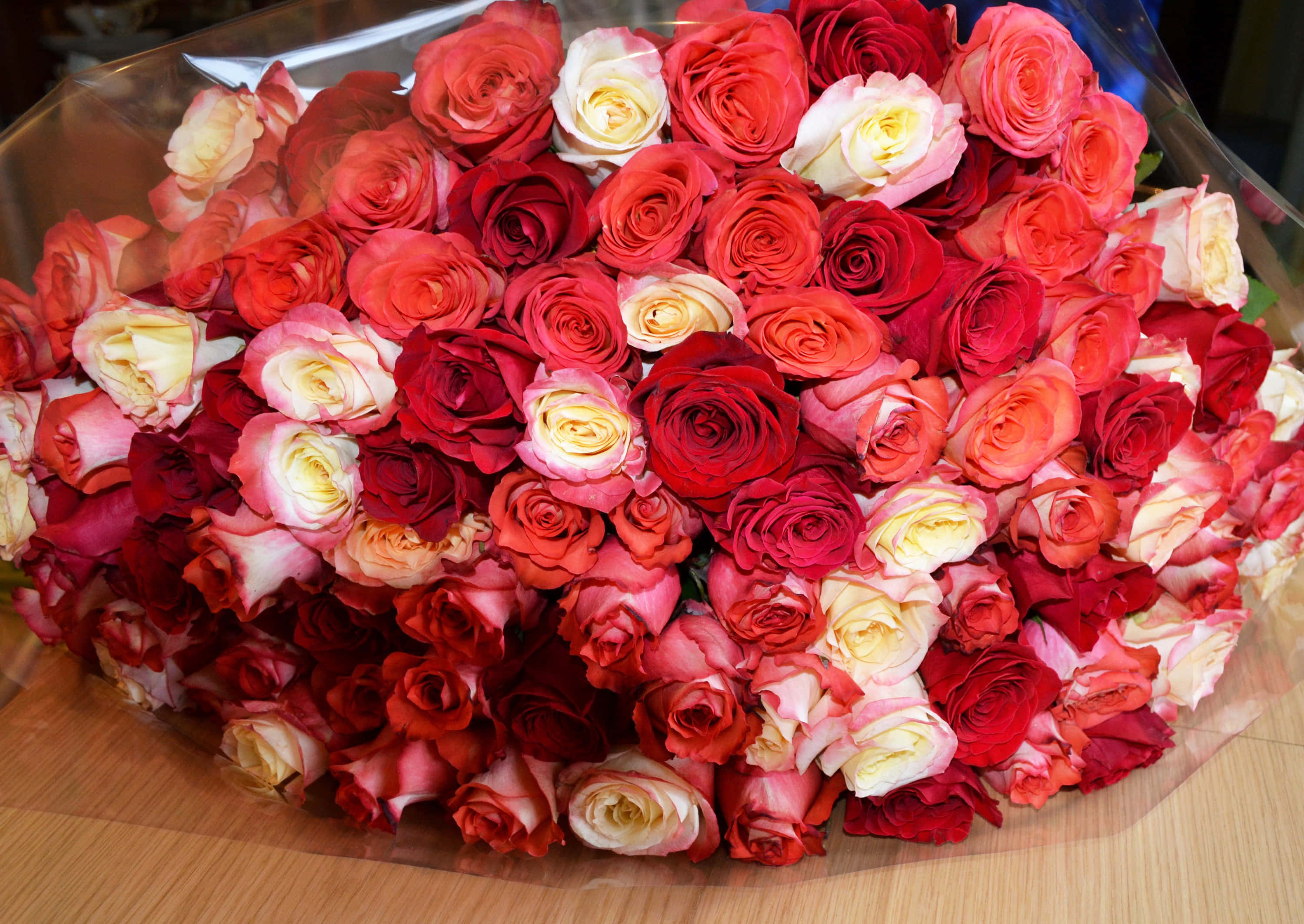 Gran ramo de rosas redondo Fondos de pantalla