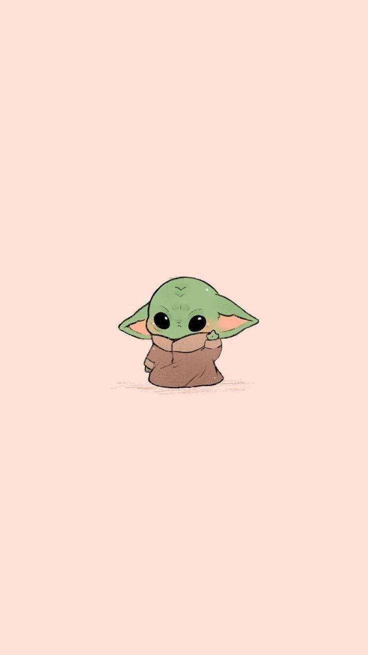 Grogu de The Mandalorian en estilo caricatura estético y tierno Fondos de pantalla
