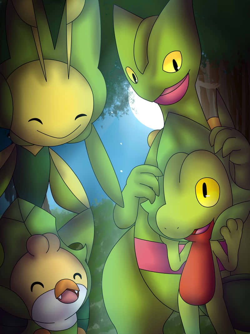 Grovyle con Pokémon Verdes Fondos de pantalla