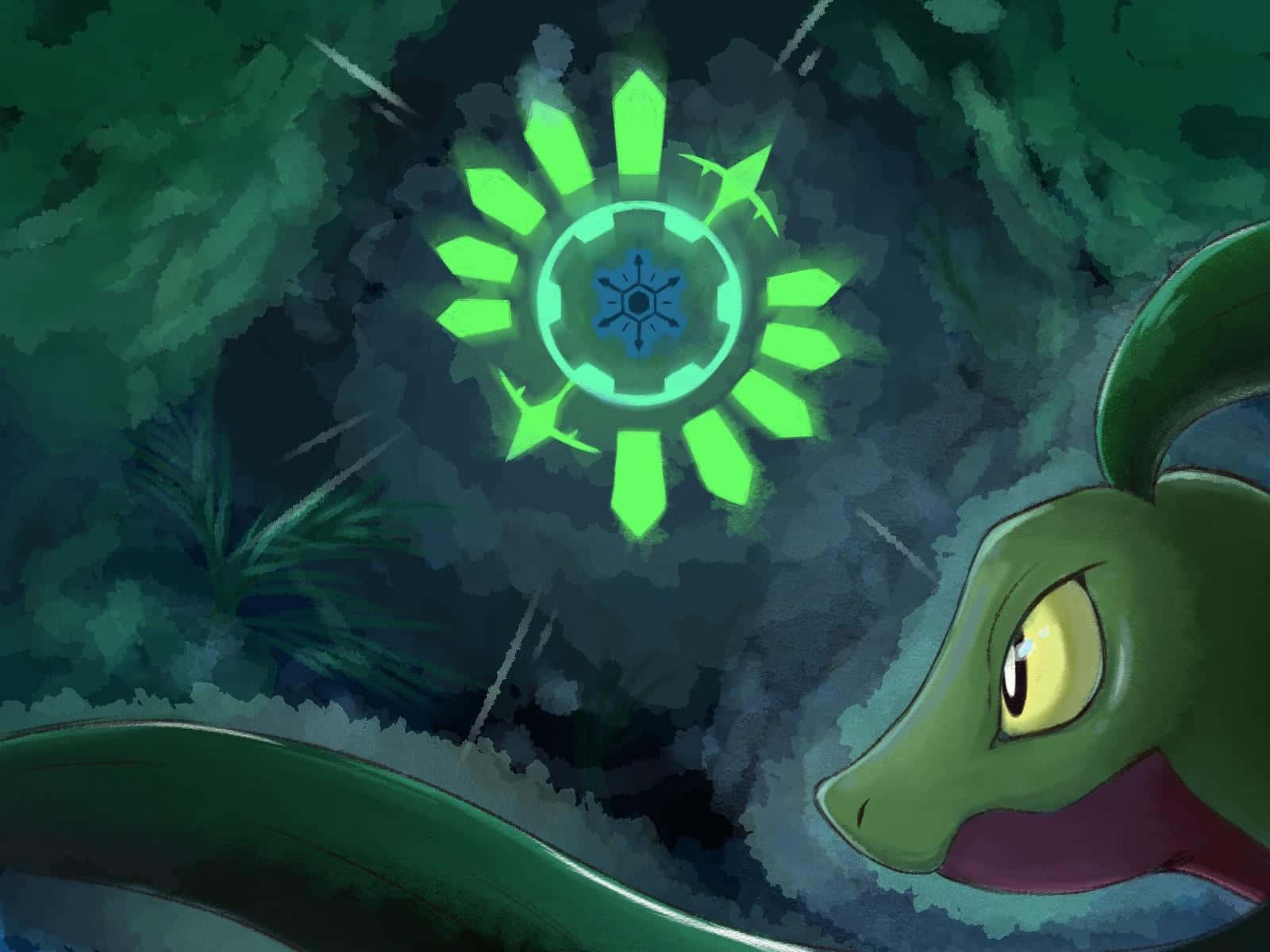 Grovyle rodeado de bambú Fondos de pantalla