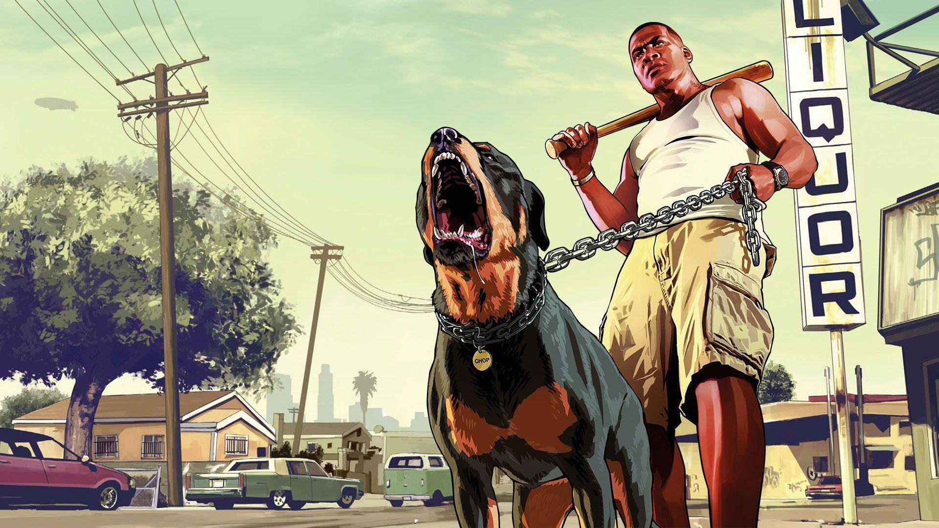 GTA SA 4K Carl Johnson y su perro Fondos de pantalla
