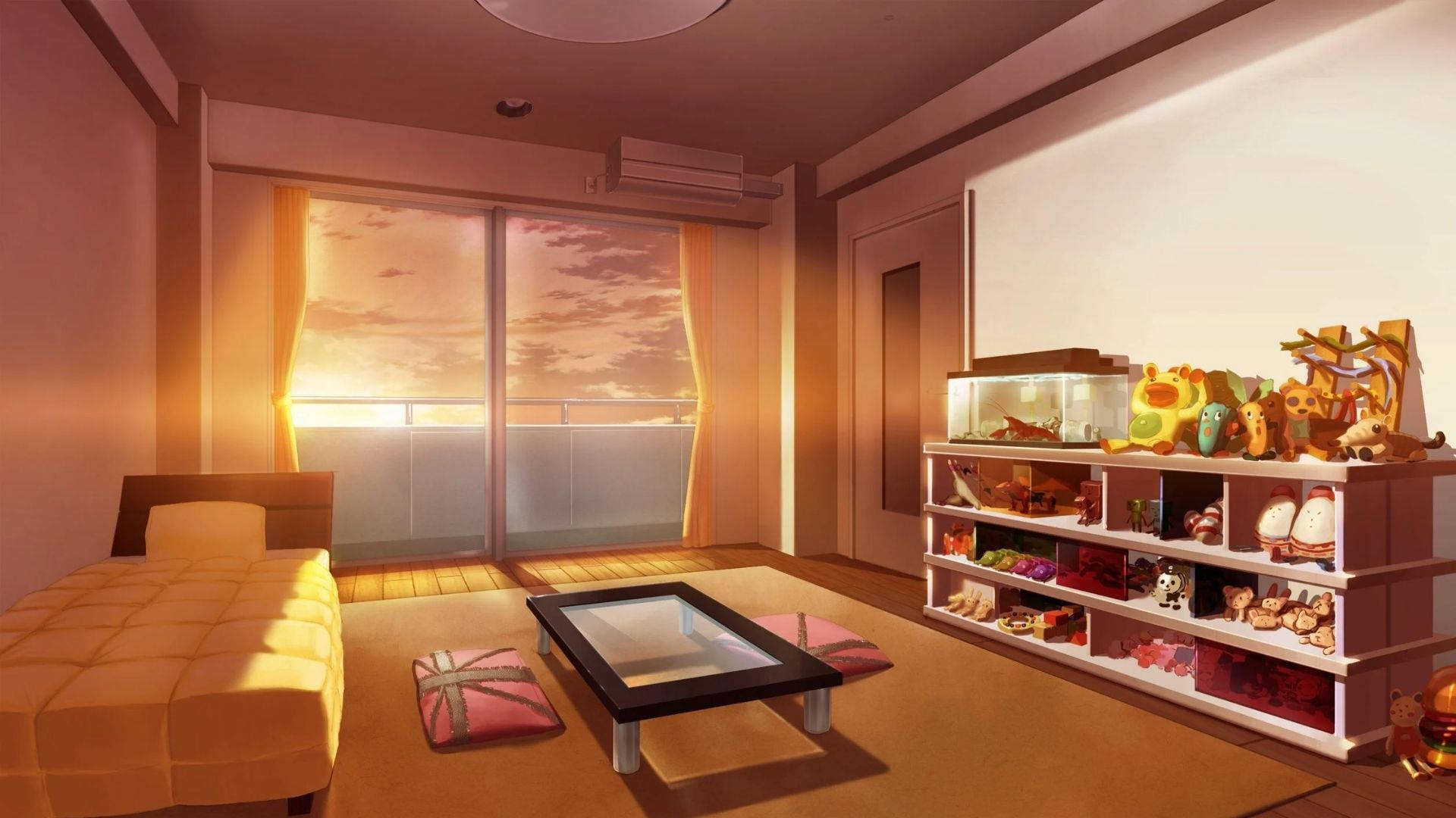 Habitación Anime al Atardecer Fondos de pantalla