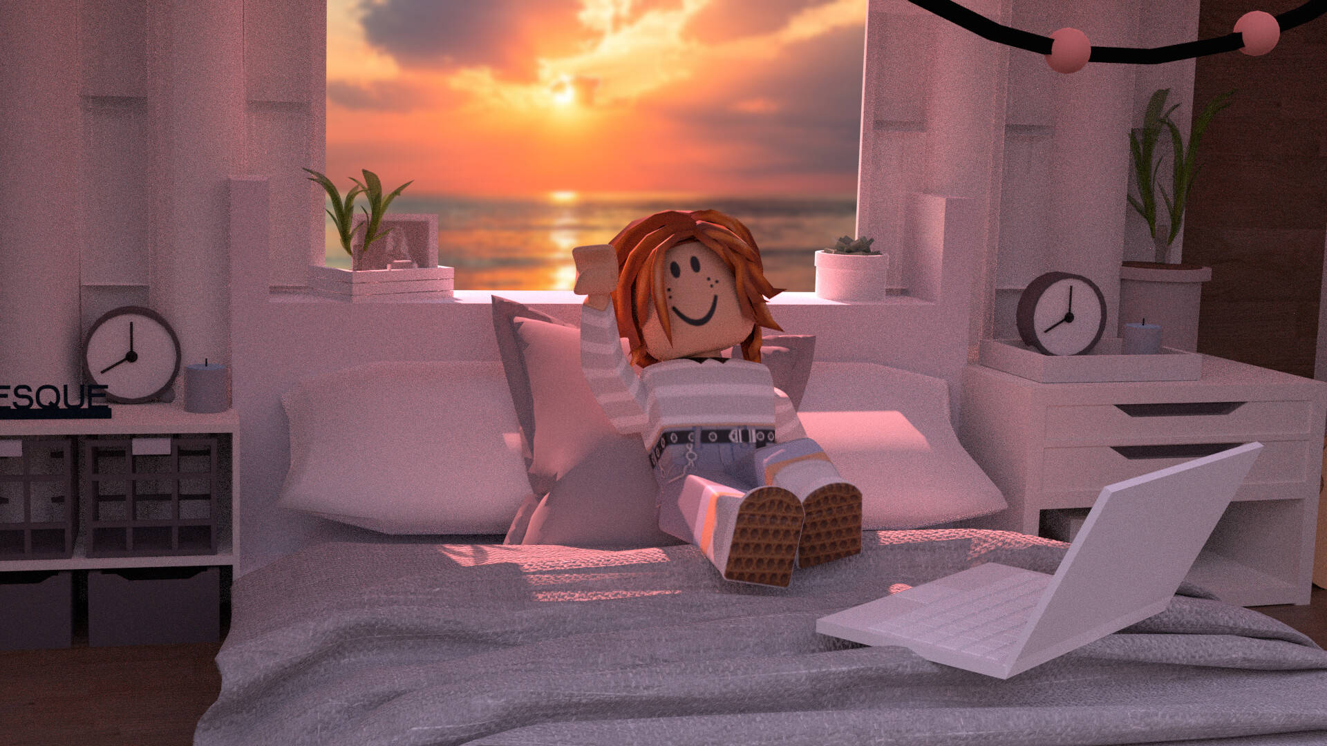 Habitación Blanca Estética para Chica Roblox Fondos de pantalla