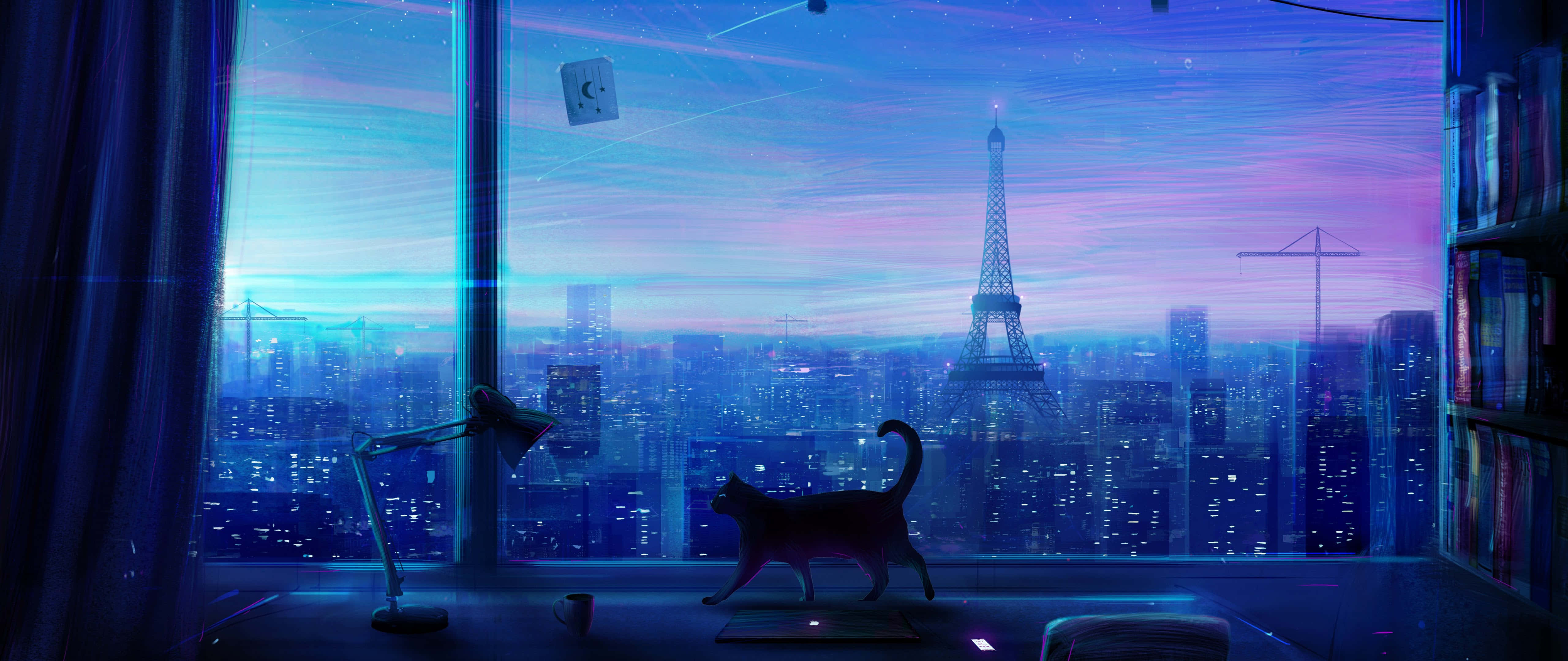 Habitación cautivadora temática de anime Fondos de pantalla