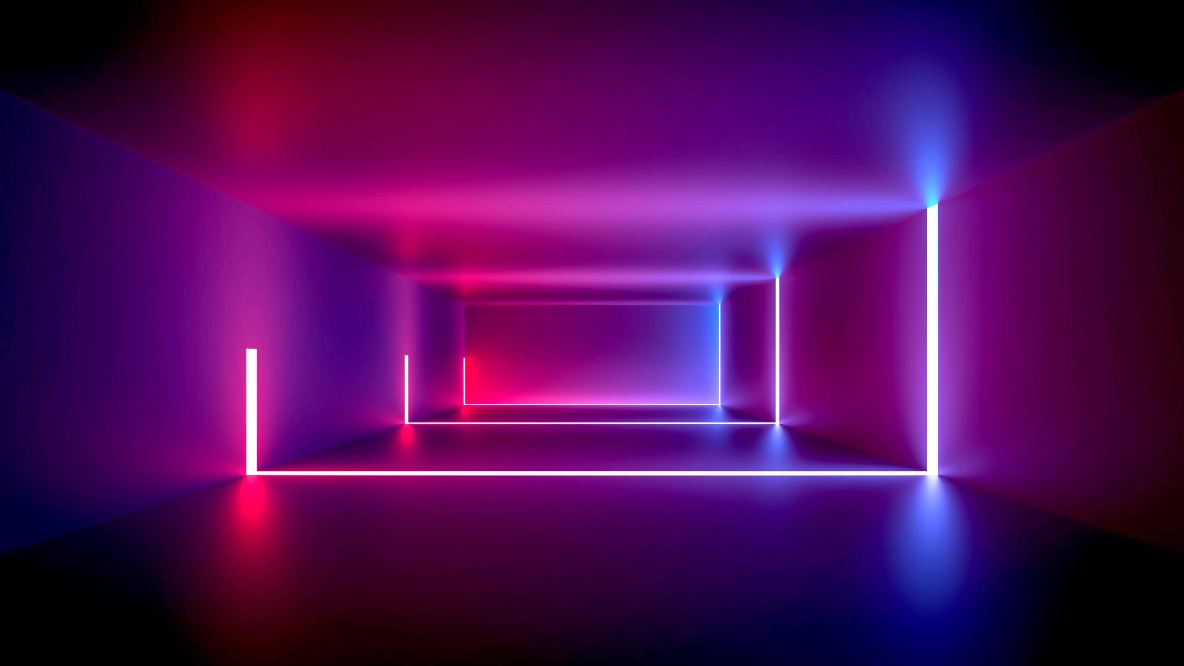Habitación morada con LED 4K Fondos de pantalla