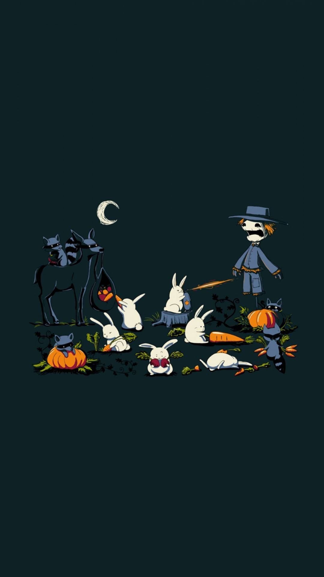 Halloween de caricatura con espantapájaros Fondos de pantalla