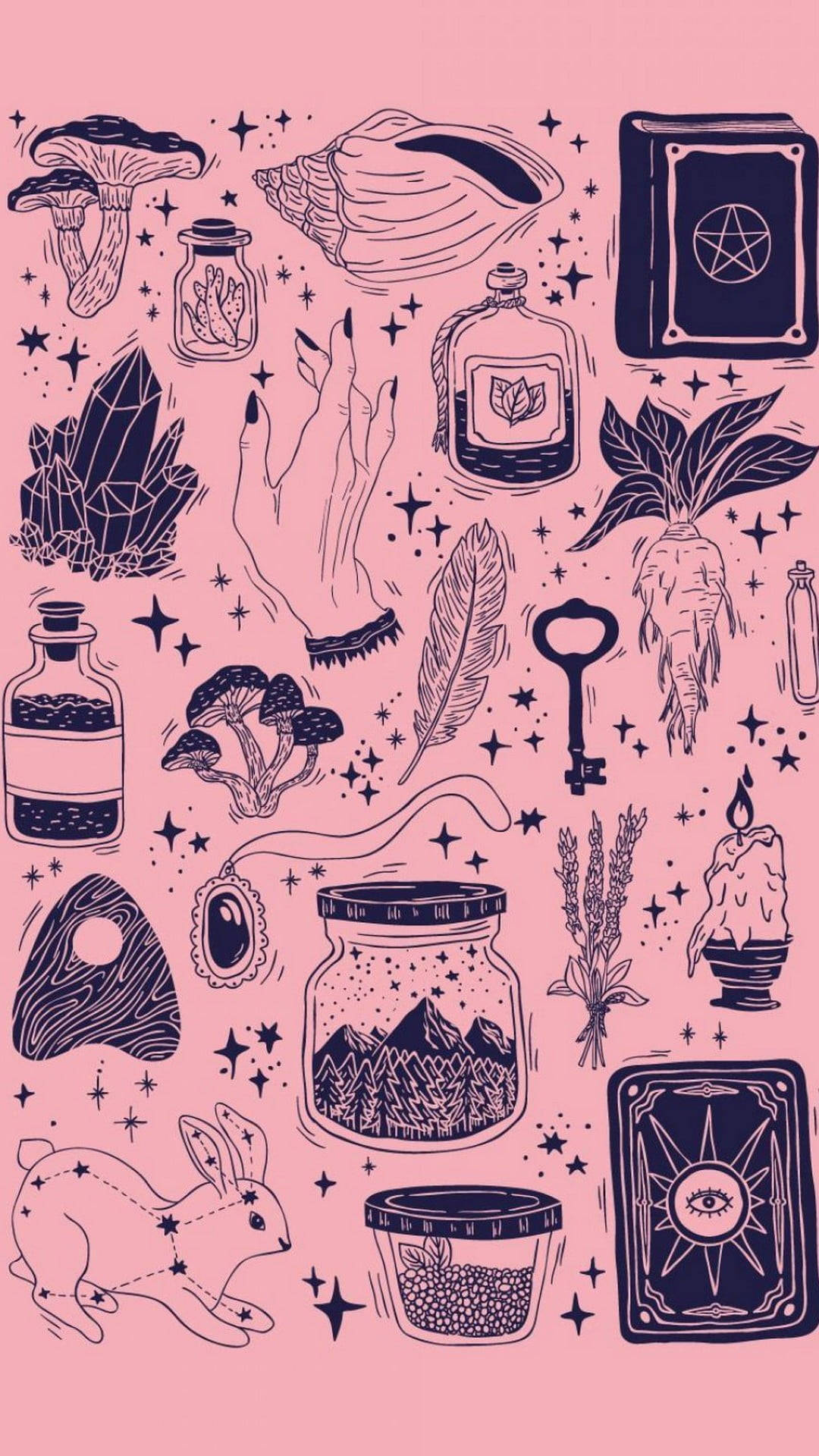 Halloween Rosa Estilo Grunge Bruja Fondos de pantalla