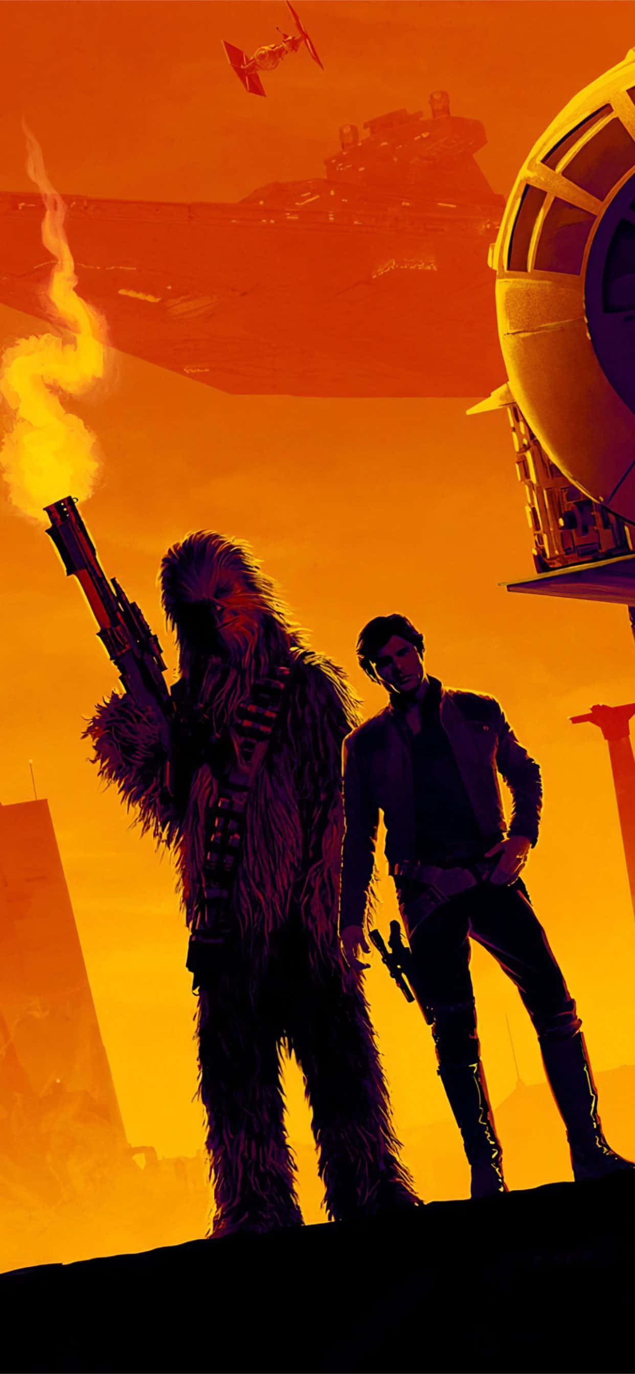 Han Solo y Chewbacca en Solo: Una Historia de Star Wars Fondos de pantalla