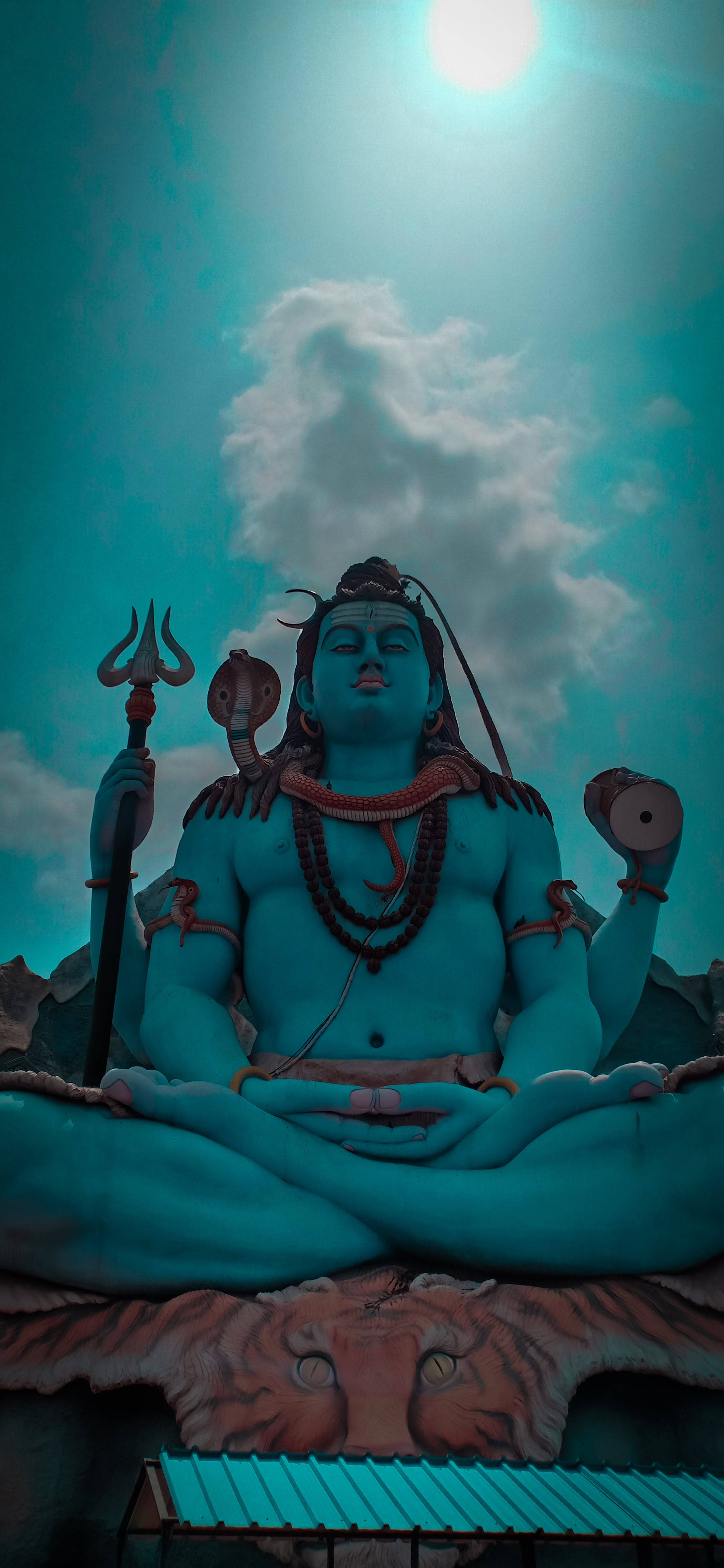 Har Har Mahadev Estatua Azul Fondos de pantalla