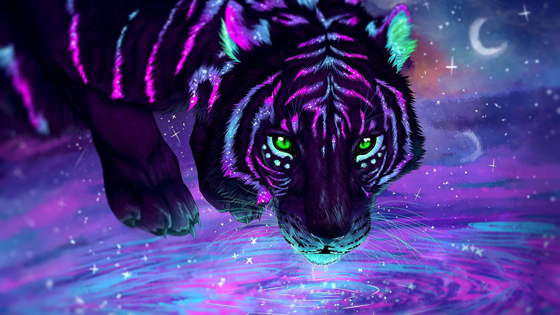 Harimau Púrpura Neón Fondos de pantalla