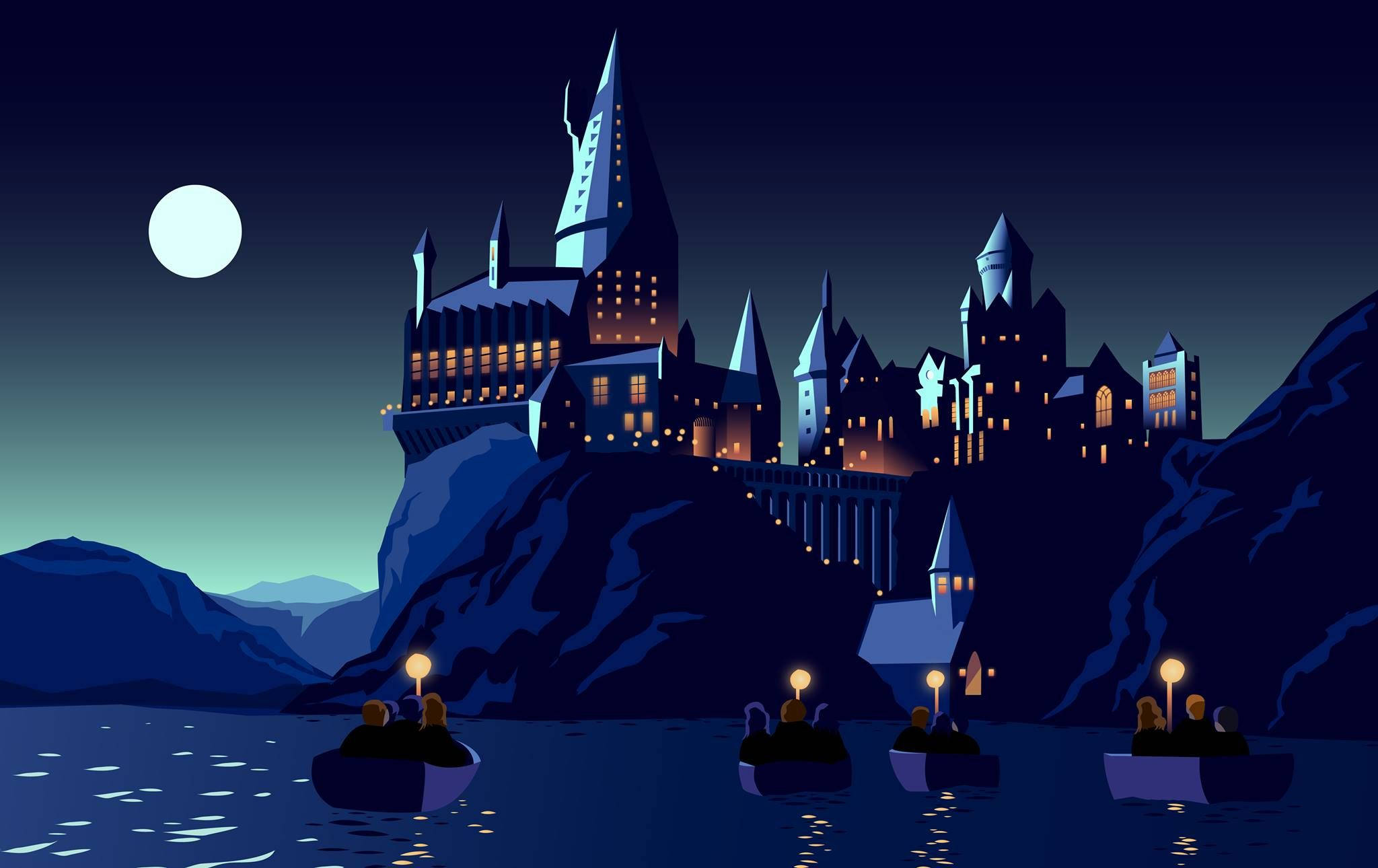 Harry Potter Estética Ilustrada de Hogwarts Fondos de pantalla