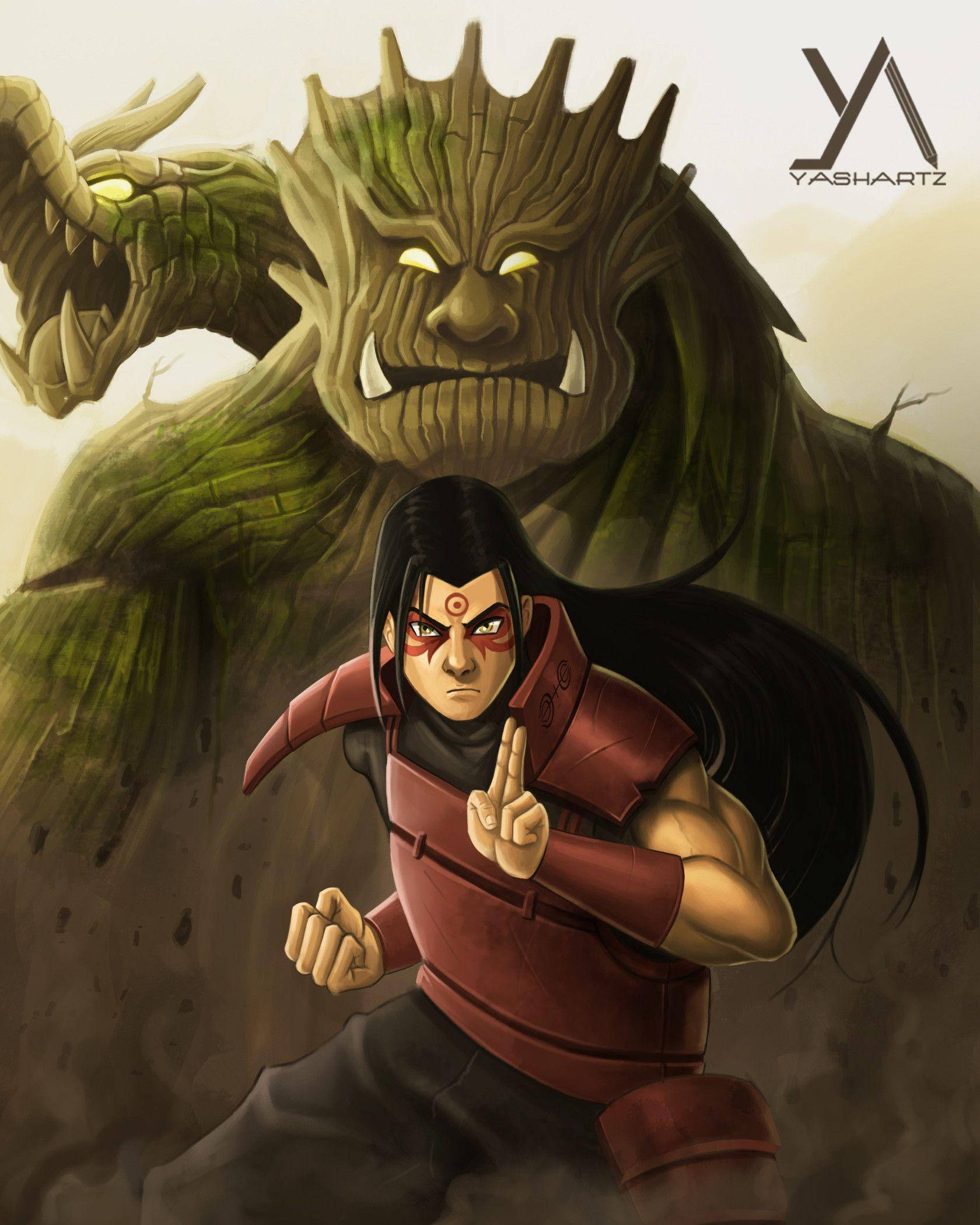 Hashirama con Dragón de Madera en Teléfono Fondos de pantalla