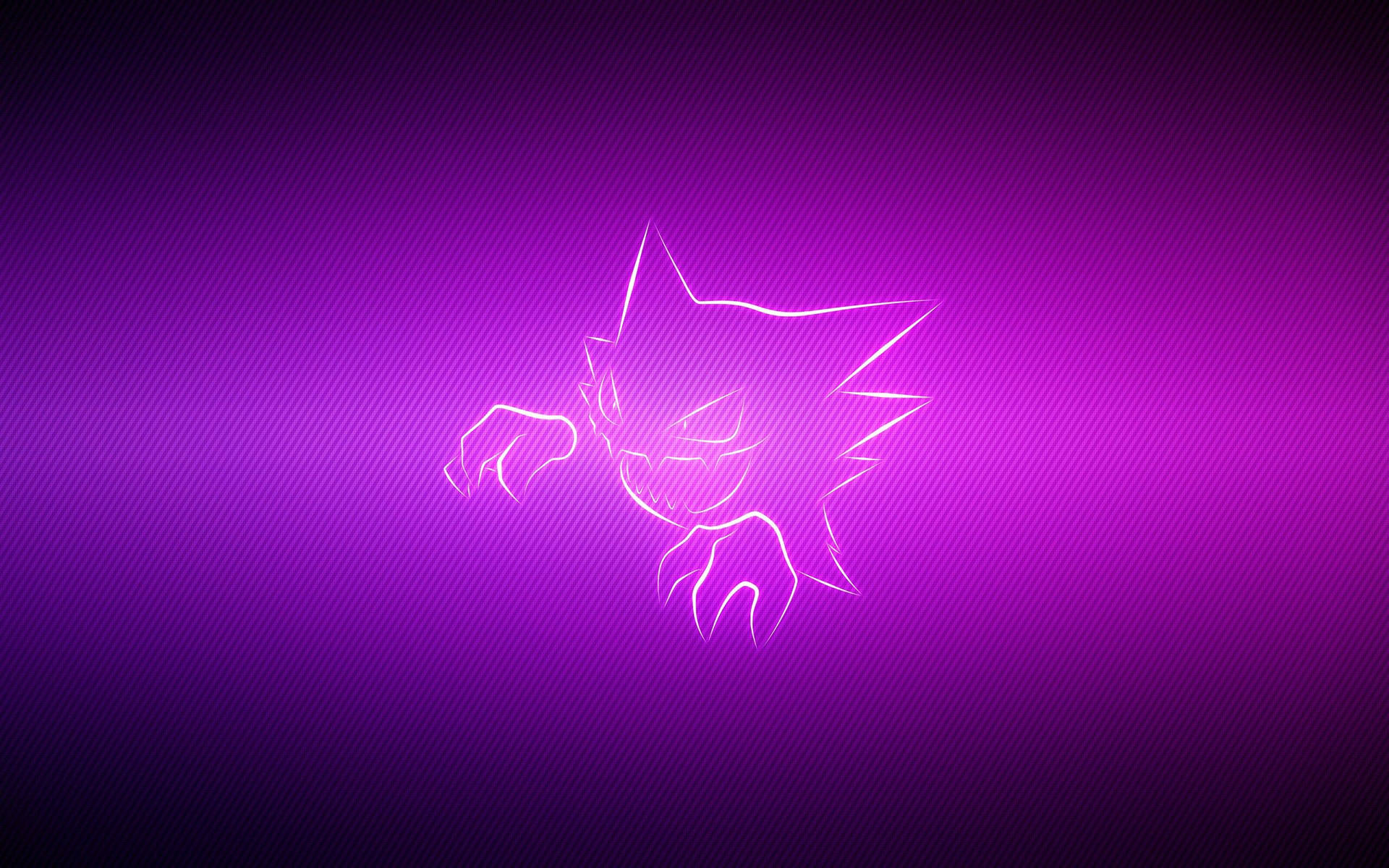 Obra de arte neón violeta de Pokémon Haunter para fondo de pantalla.