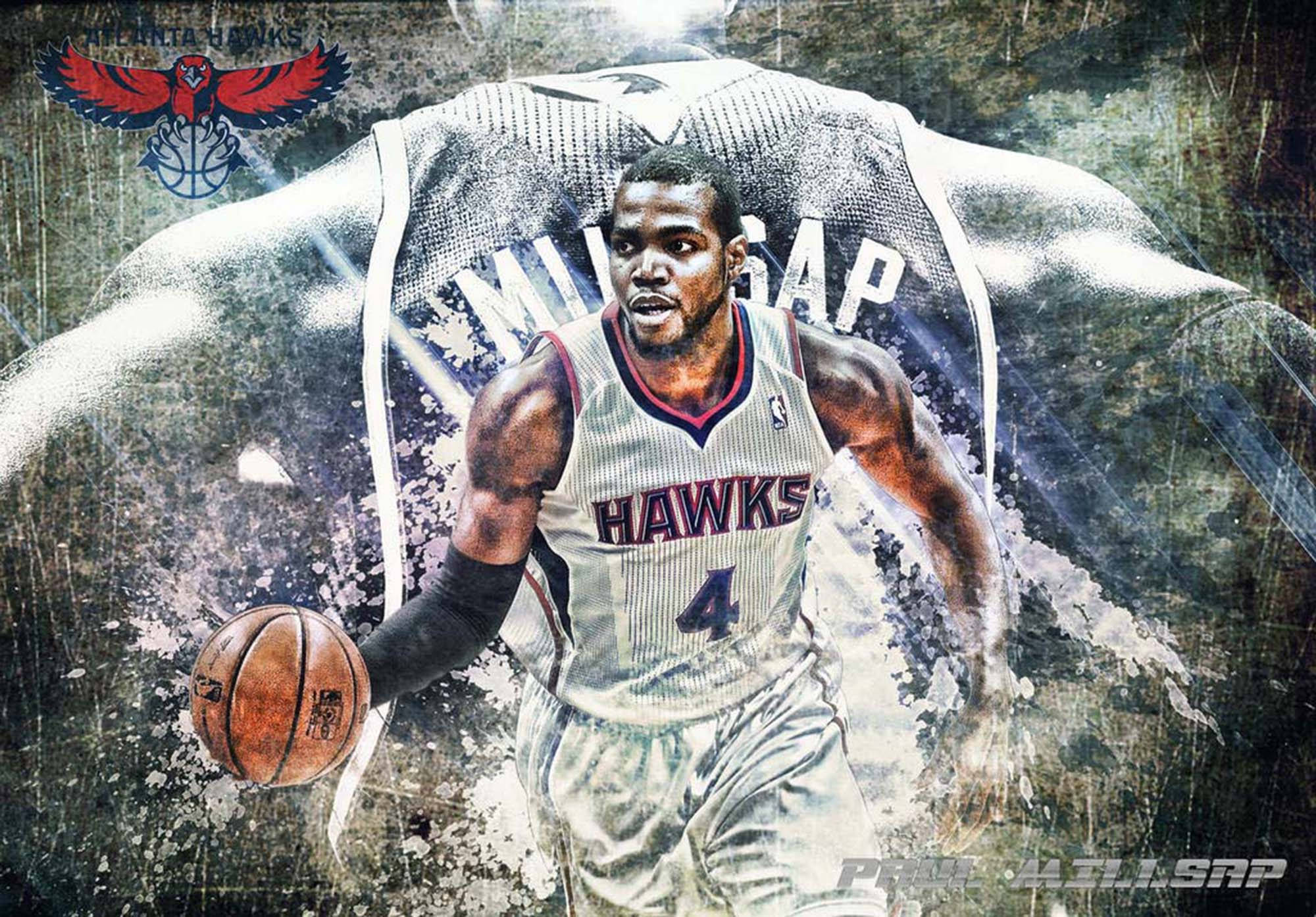 Hawks Paul Millsap Arte Grunge Fondos de pantalla