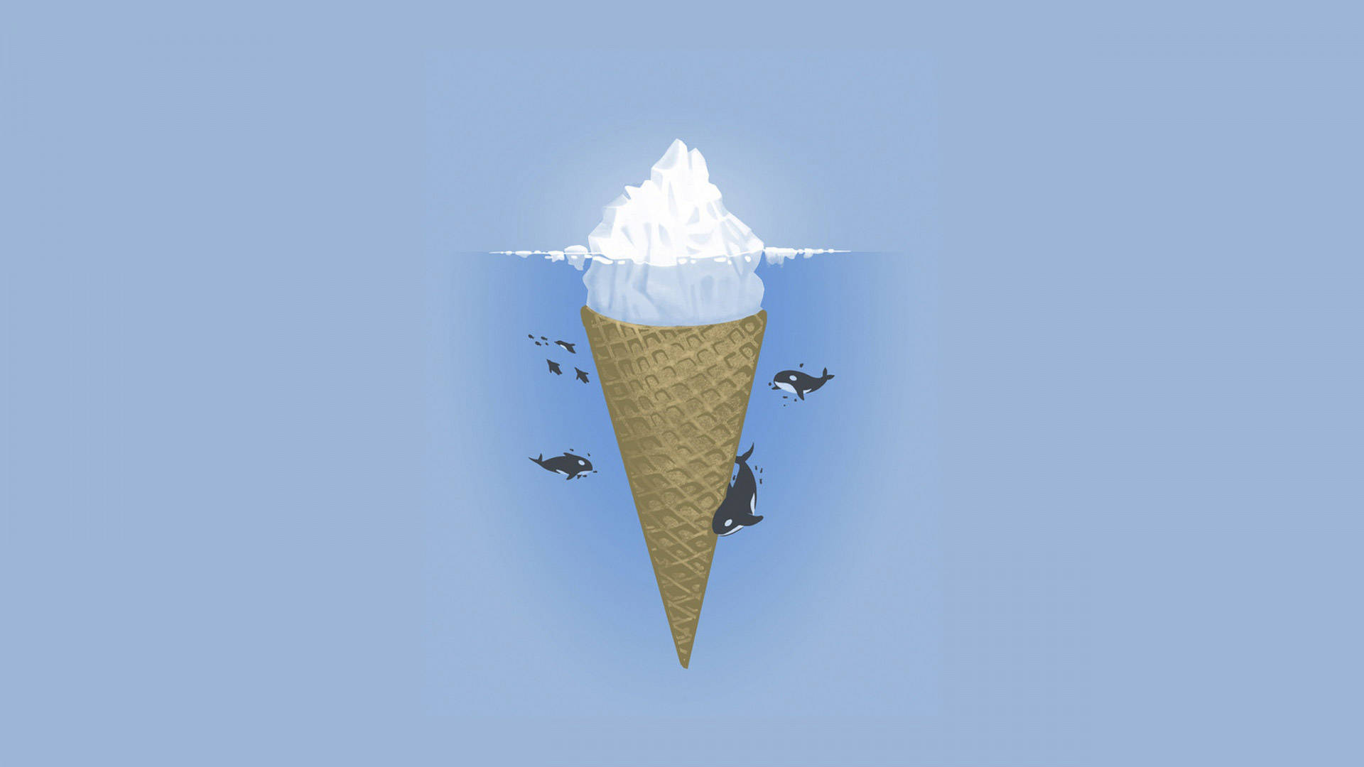 Helado de Cono Iceberg Estético Minimalista para Laptop Fondos de pantalla