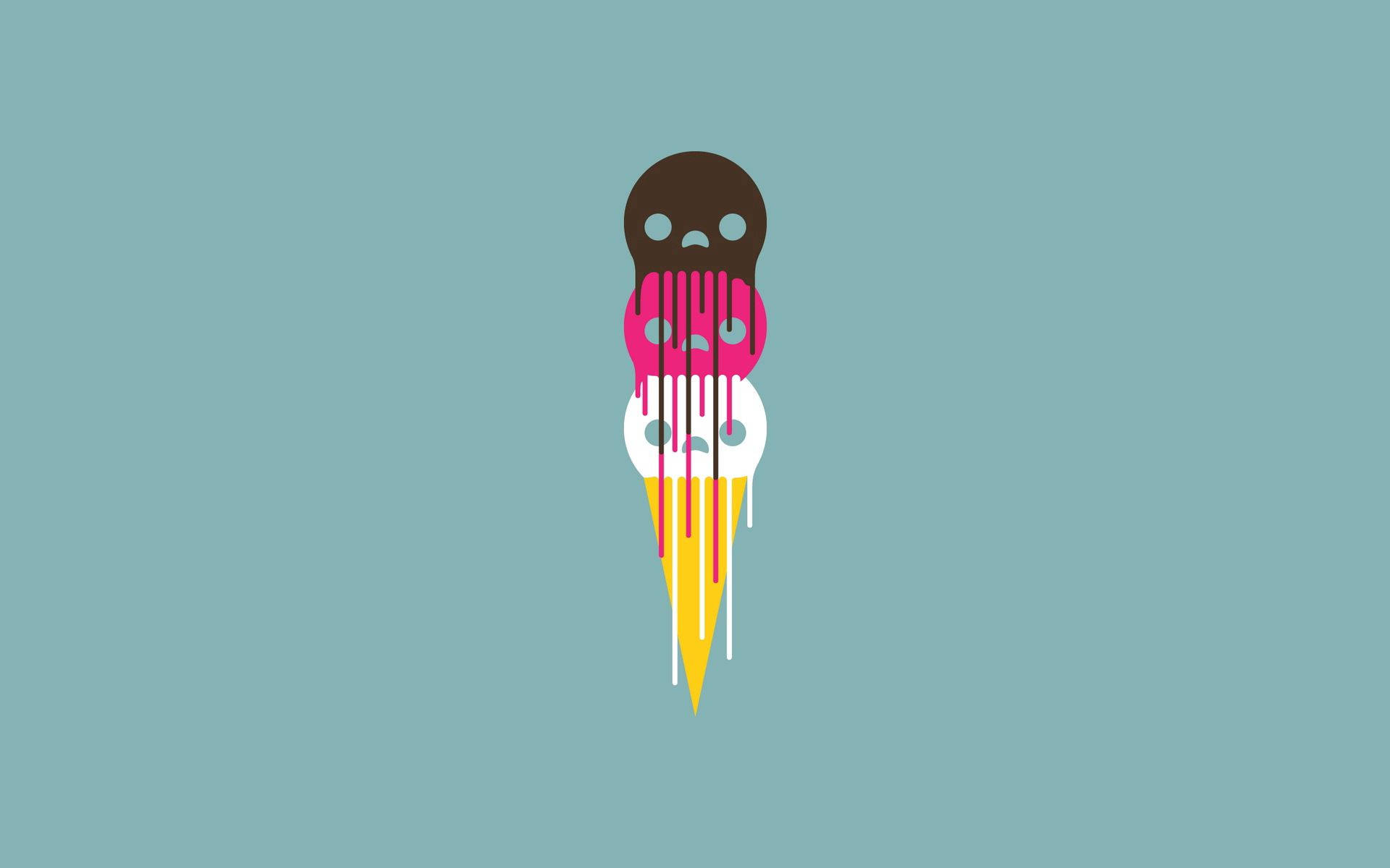 Fondo de pantalla minimalista de helado derritiéndose