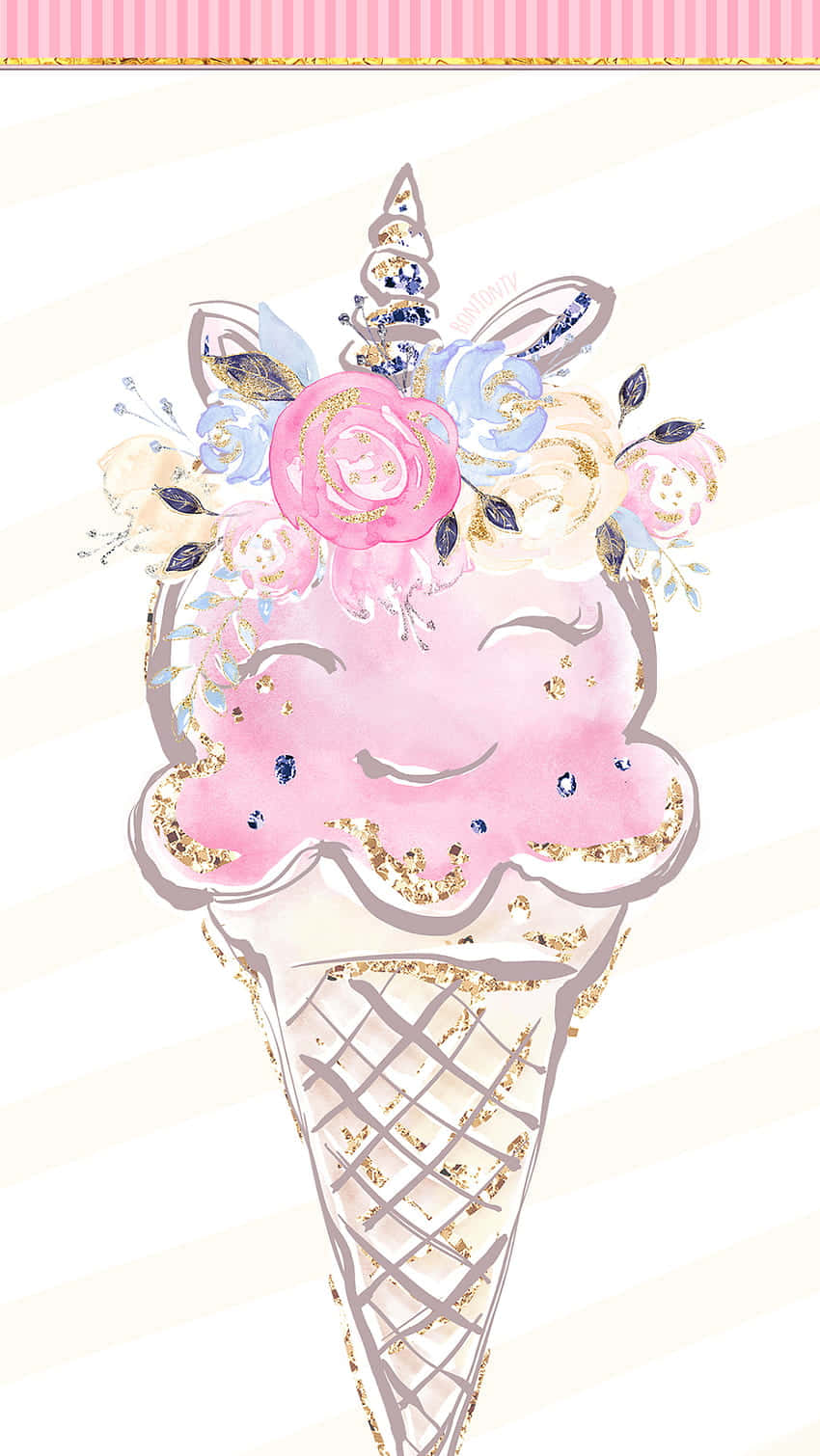 Helado Lindo con Carita Sonriente Rosa Fondos de pantalla