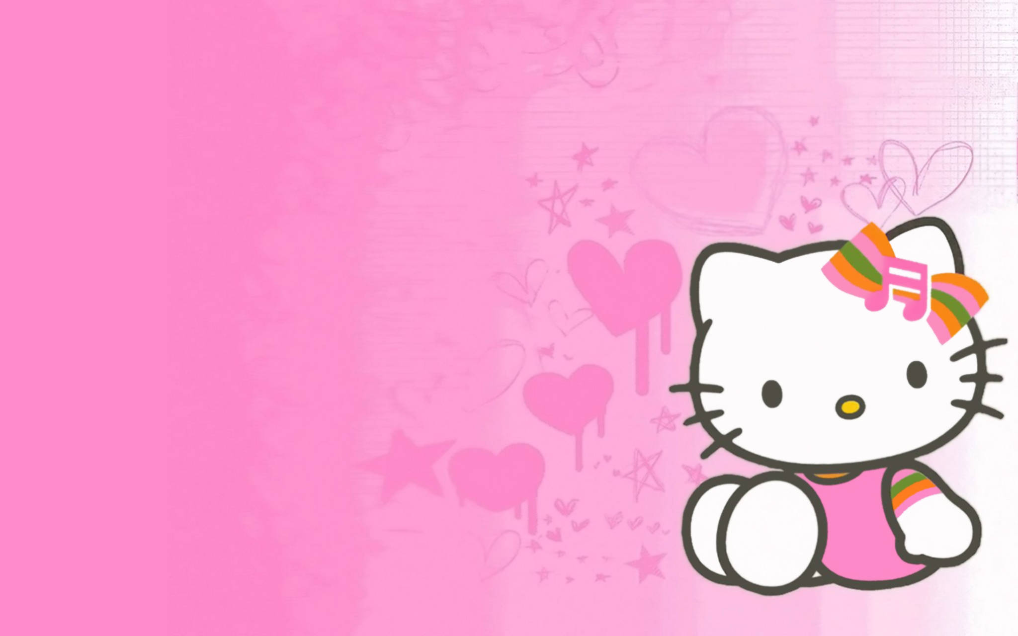 Hello Kitty Arte Rosa Lindo Fondos de pantalla