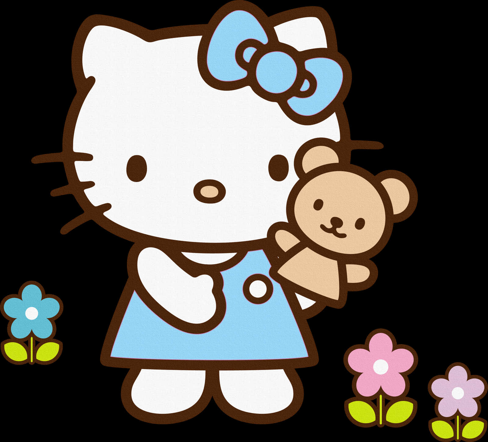 Hello Kitty con osito de peluche Fondos de pantalla