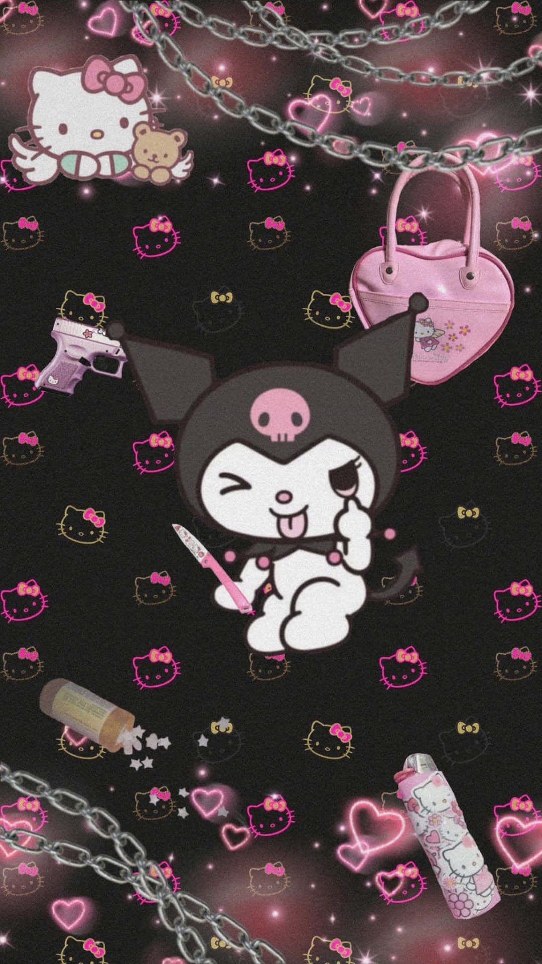 Hello Kitty Emo con Kuromi Fondos de pantalla