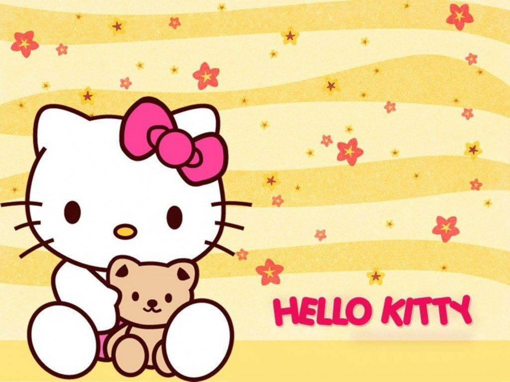 Hello Kitty en fondo amarillo lindo Fondos de pantalla