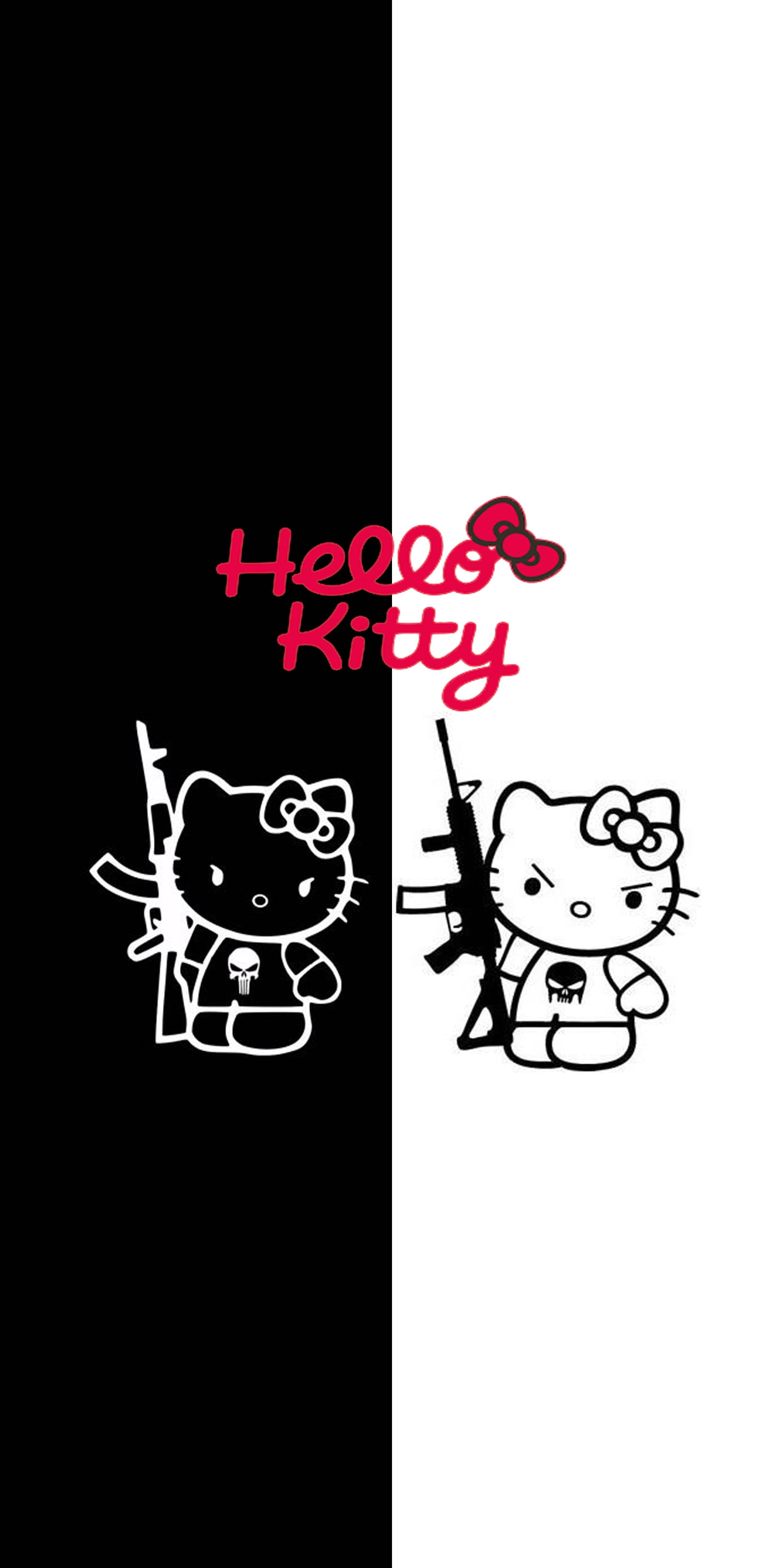 Hello Kitty Enojada en Blanco y Negro Fondos de pantalla