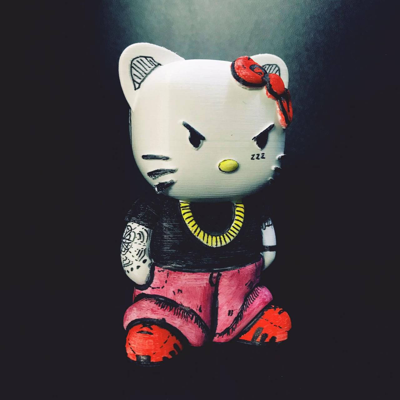 Hello Kitty enojada de Halloween como pandillera Fondos de pantalla