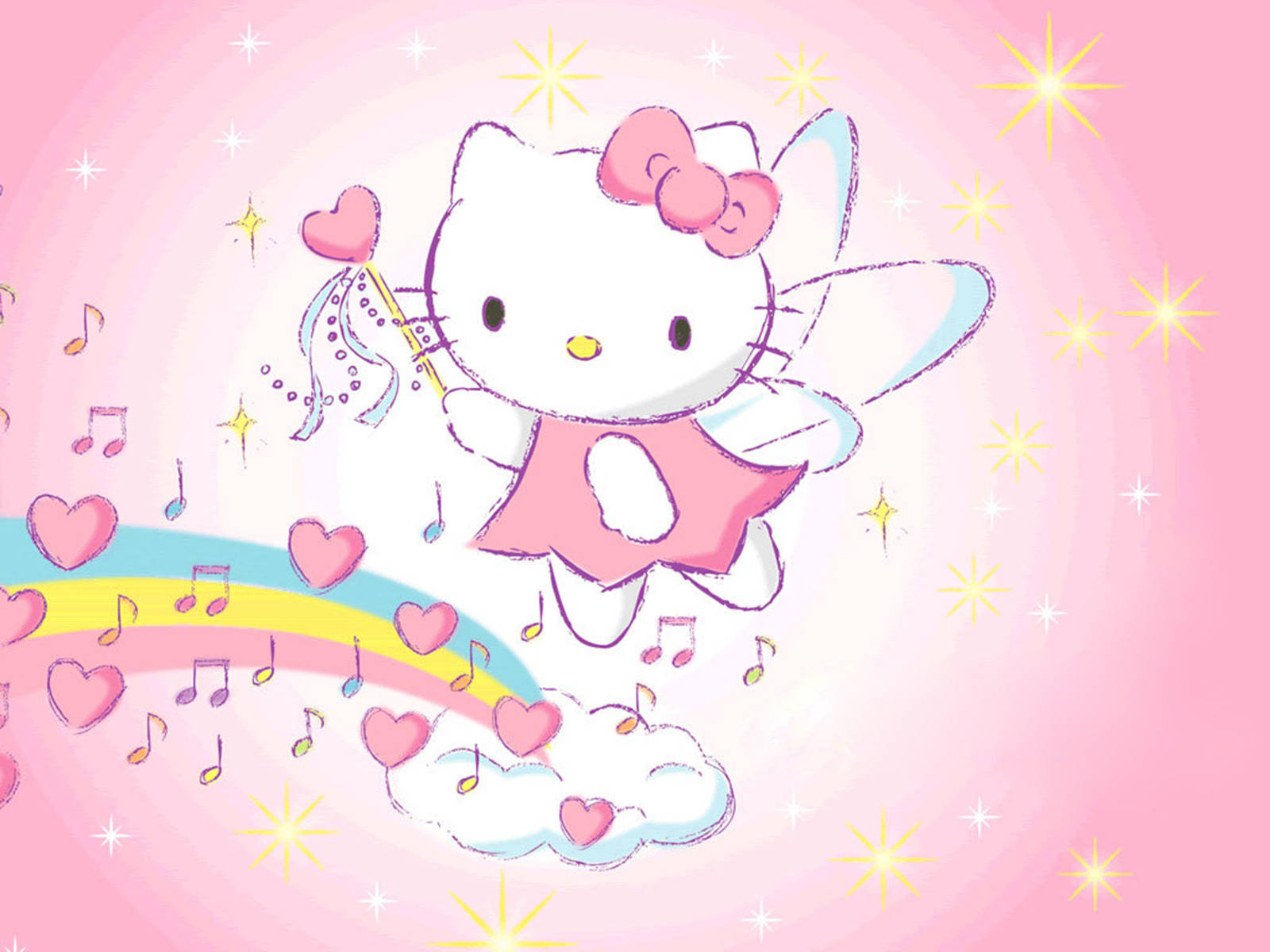 Hello Kitty Hada Musical de Escritorio Sanrio Fondos de pantalla