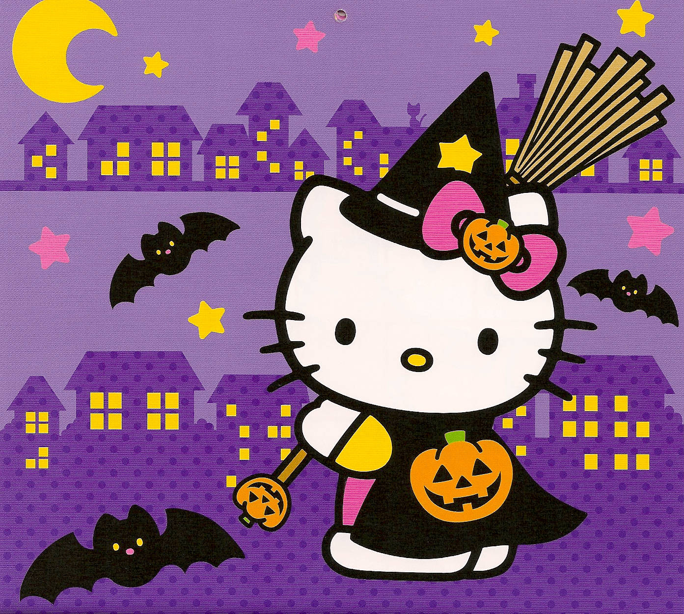 Hello Kitty Halloween Bruja Linda Fondos de pantalla