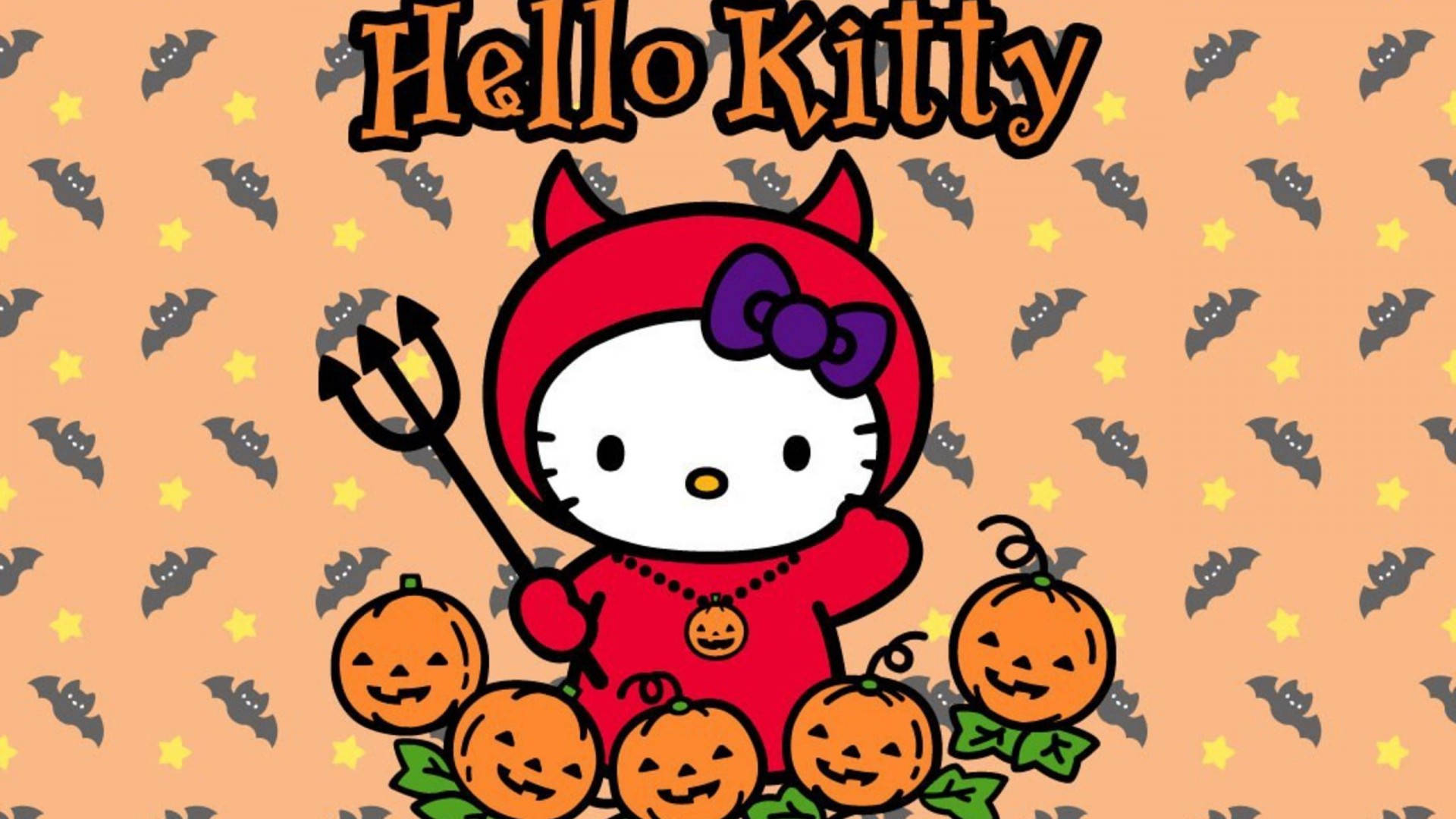 Hello Kitty Halloween Diablo Rojo Fondos de pantalla
