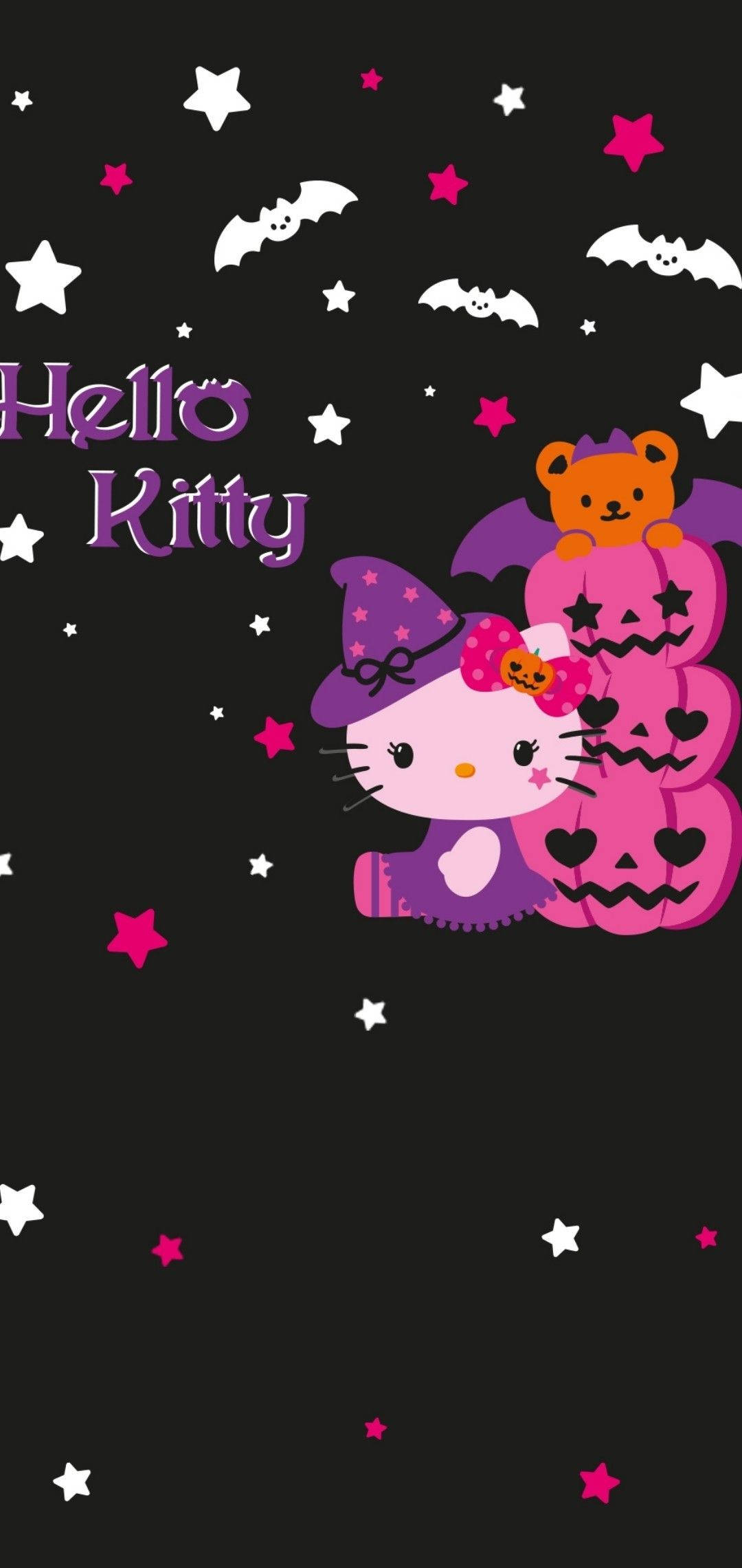 Hello Kitty Halloween Calabazas Jack O'Lantern rosas Fondos de pantalla
