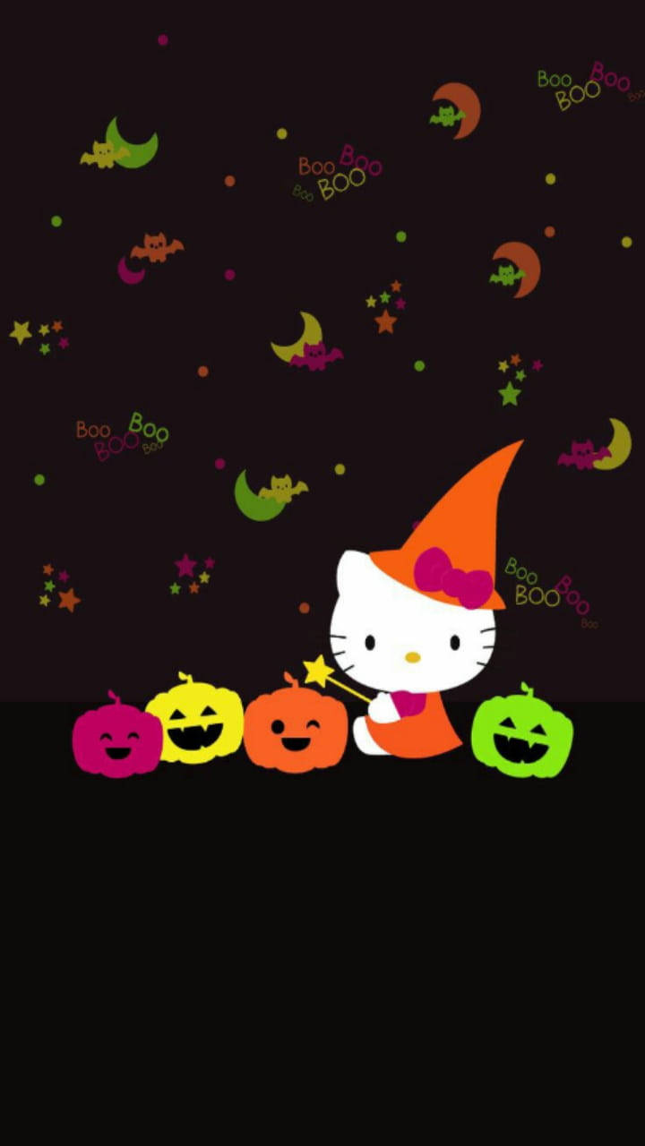 Hello Kitty Negra de Halloween Linda Fondos de pantalla