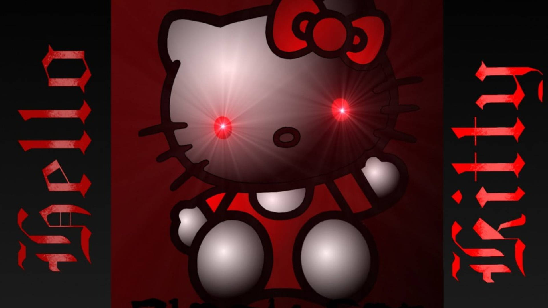 Hello Kitty negra con ojos rojos Fondos de pantalla