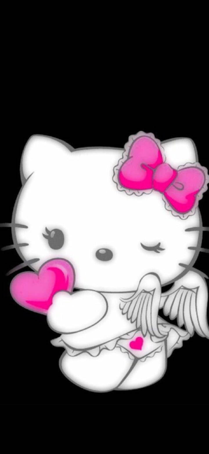 Hello Kitty negra con disfraz de ángel Fondos de pantalla